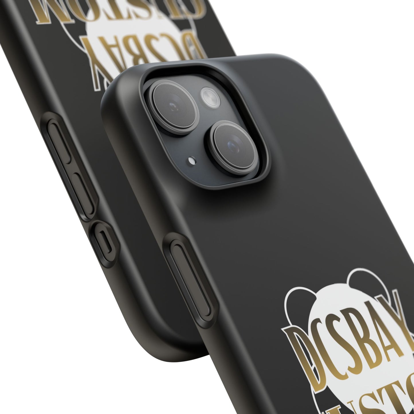 Phone Case — Glossy Black Custom "DCSBAY CUSTOM" Logo Snap Case