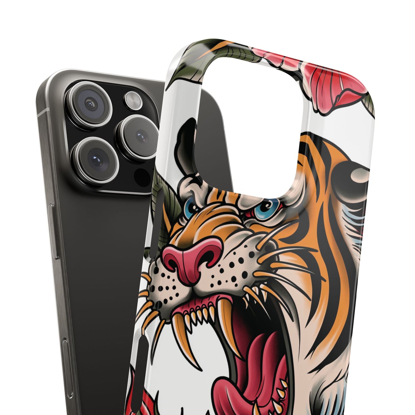 Tiger Floral Phone Case — Vintage Roaring Tiger Snap Case