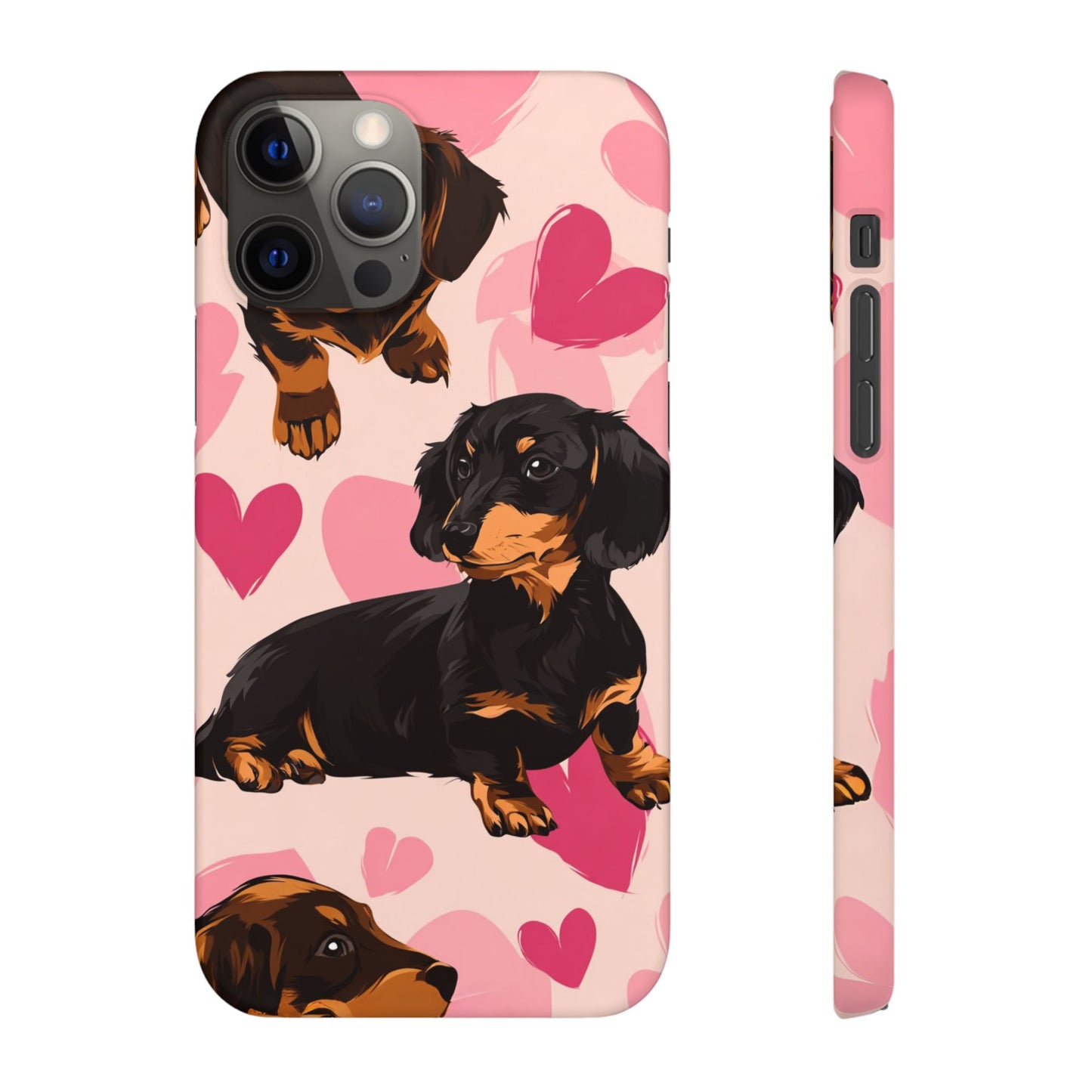 Pink Dachshund Love Phone Case for Iphone and Samsung Customistion and Free Shipping Avvialable