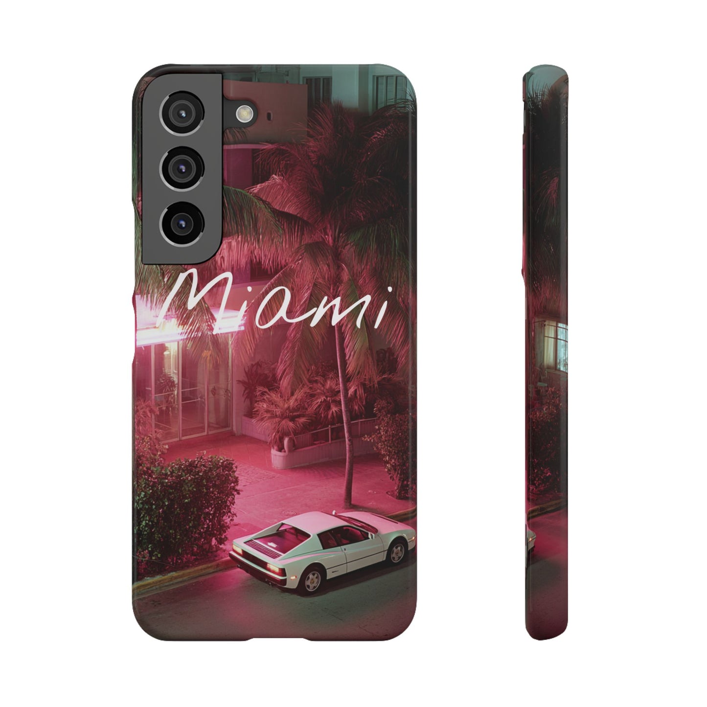 Miami Vibes Snap Case, Tropical Phone Cover, Summer Accessory, Gift for Travel Lovers, Neon Aesthetic, Beach-themed Tech
