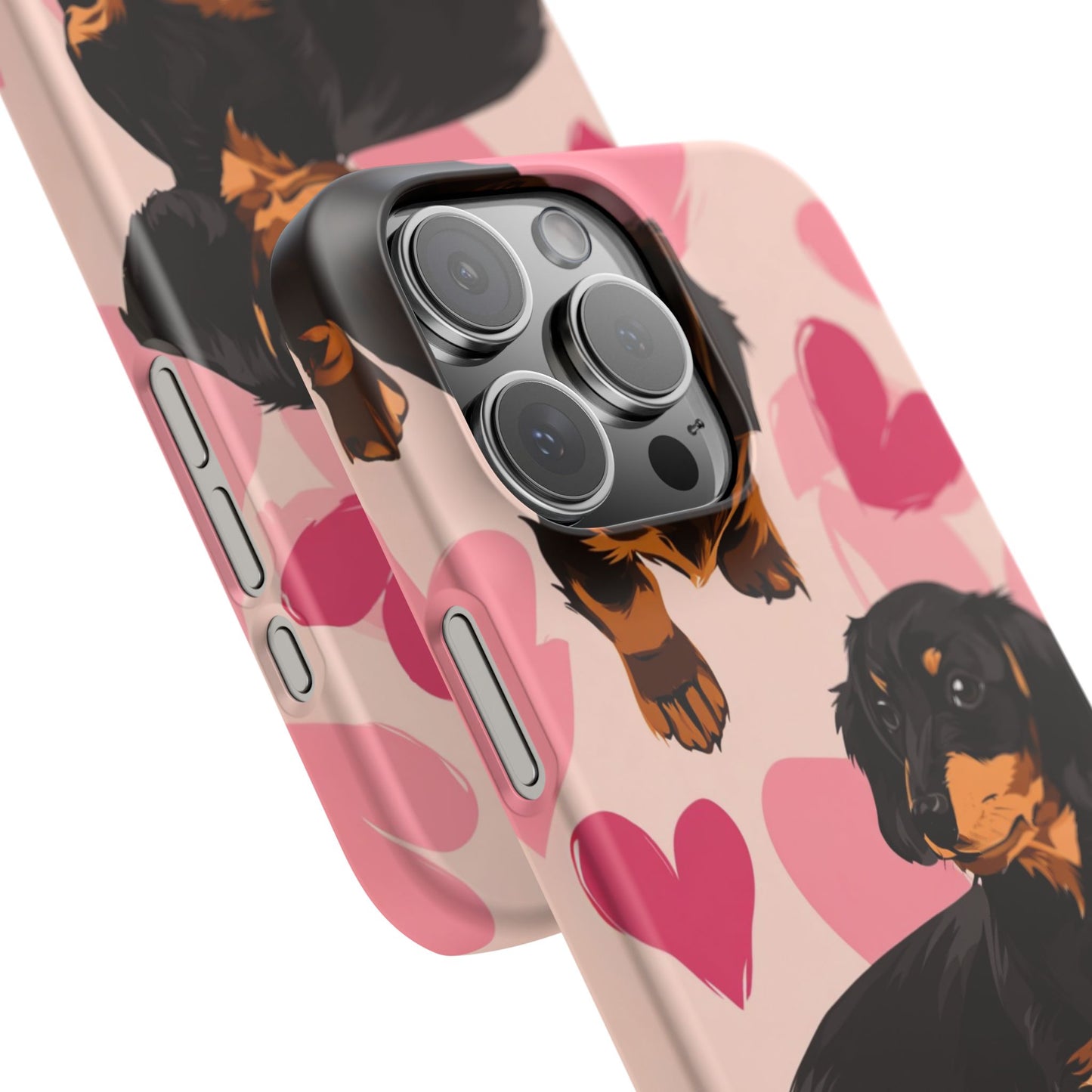 Pink Dachshund Love Phone Case for Iphone and Samsung Customistion and Free Shipping Avvialable