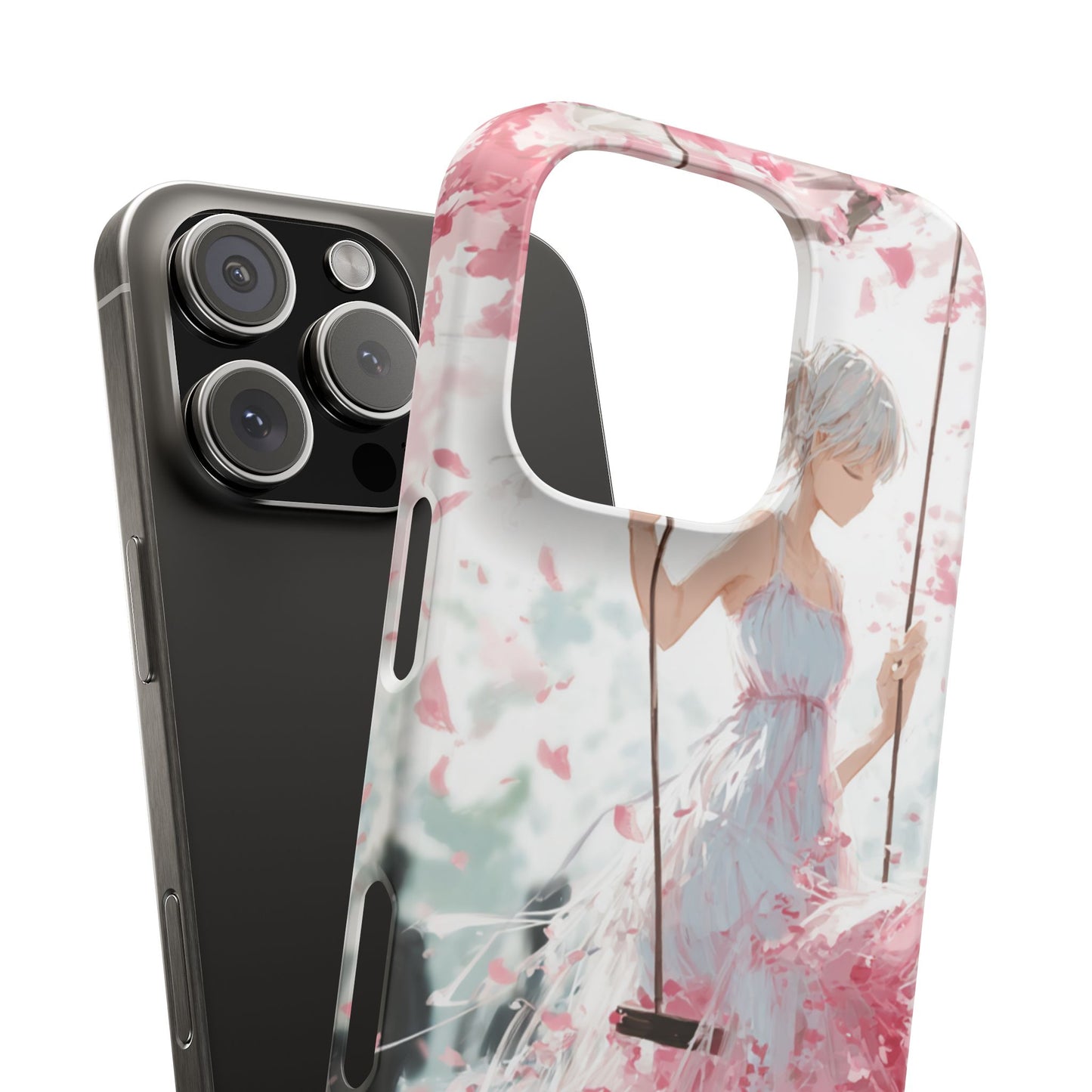 Elegant Floral Snap Cases for iPhone, Personalized Phone Covers, Cute Spring Gifts, Anime Aesthetic Accessories, Flower-themed Cell [...]