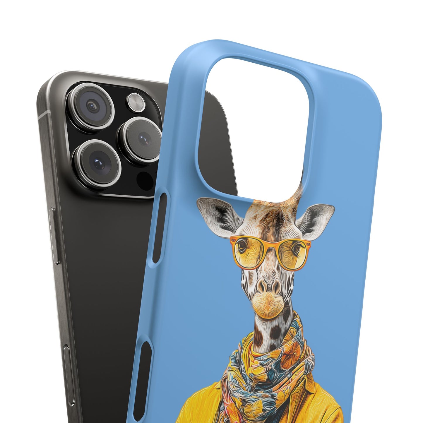 Giraffe Blue Snap Case Phone Cover for Animal Lover Iphone and Samsung models