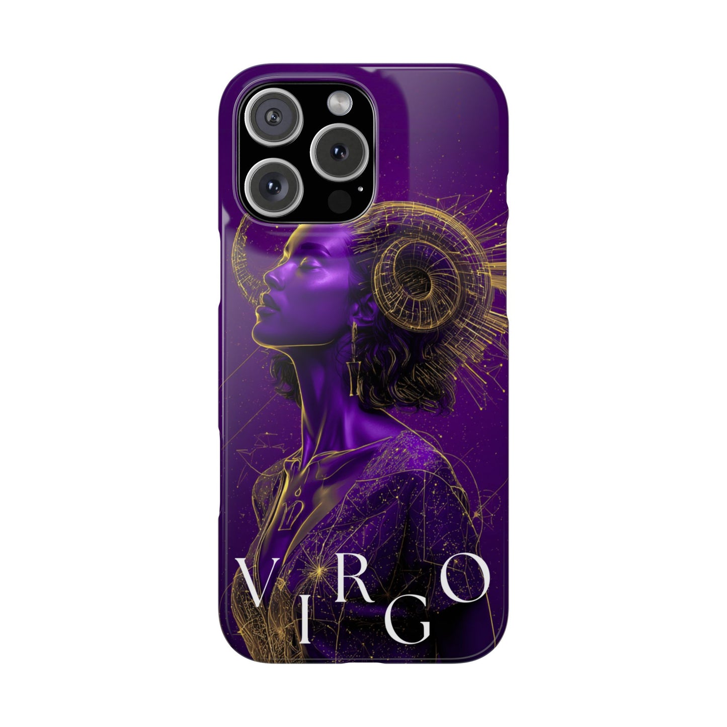 Purple & Gold Celestial Virgo Phone Case – Snap Cover for Samsung & iPhone