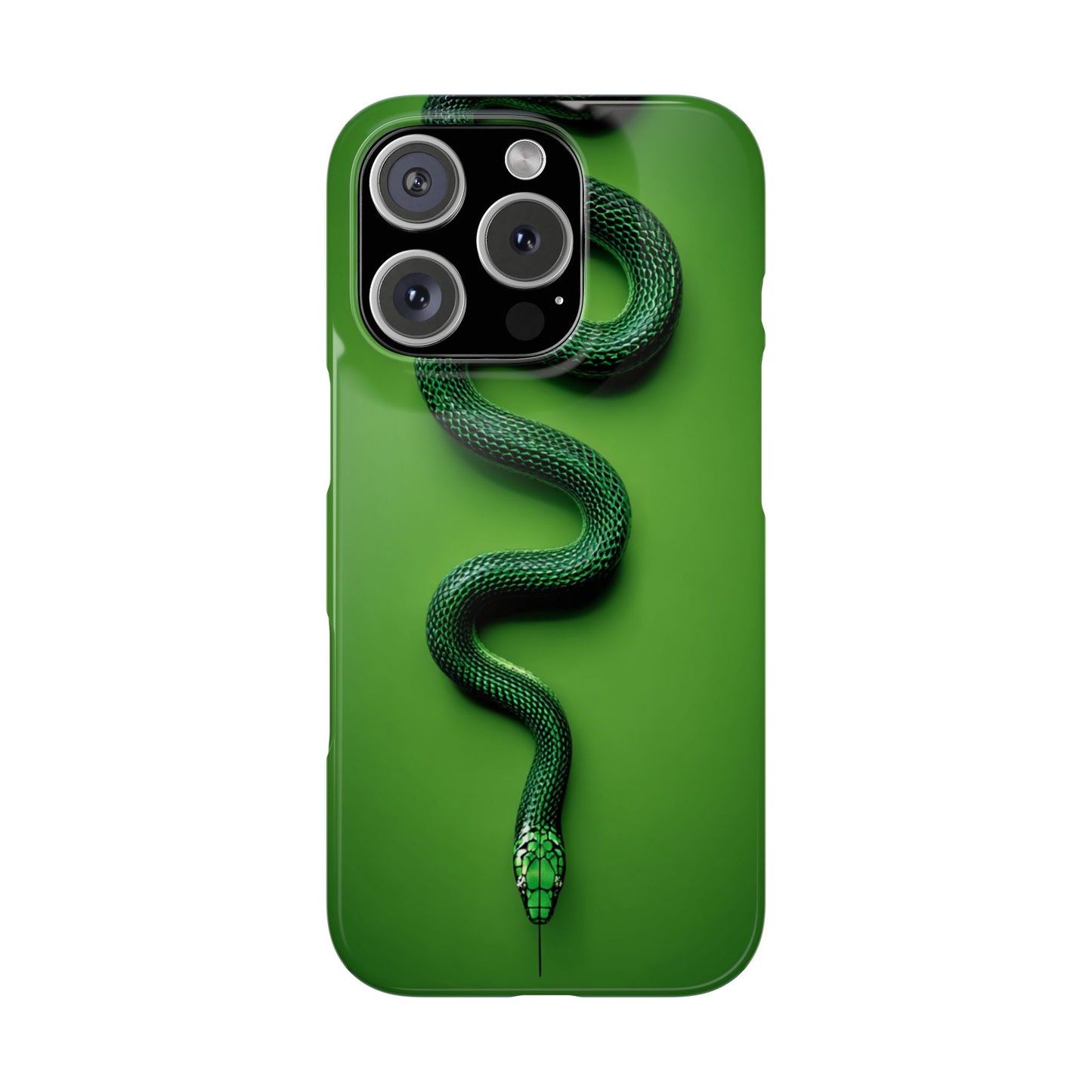 Green Snake Snap Case for iPhone, Stylish Phone Cover, Unique Gift, Trendy Accessory, Birthday, Nature Lover's Phone Case