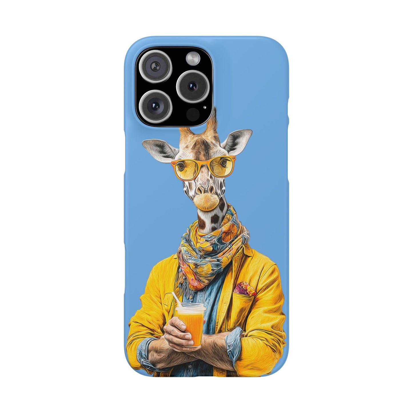 Giraffe Blue Snap Case Phone Cover for Animal Lover Iphone and Samsung models