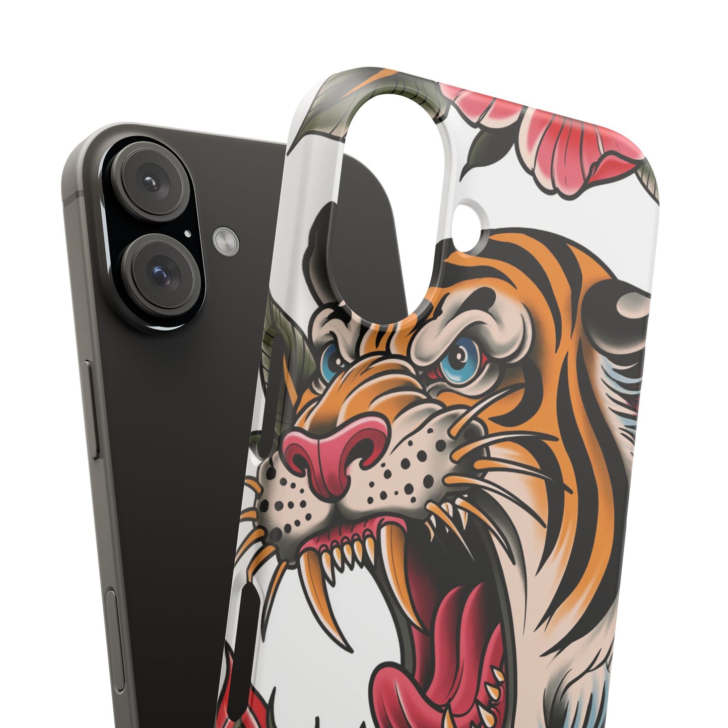 Tiger Floral Phone Case — Vintage Roaring Tiger Snap Case