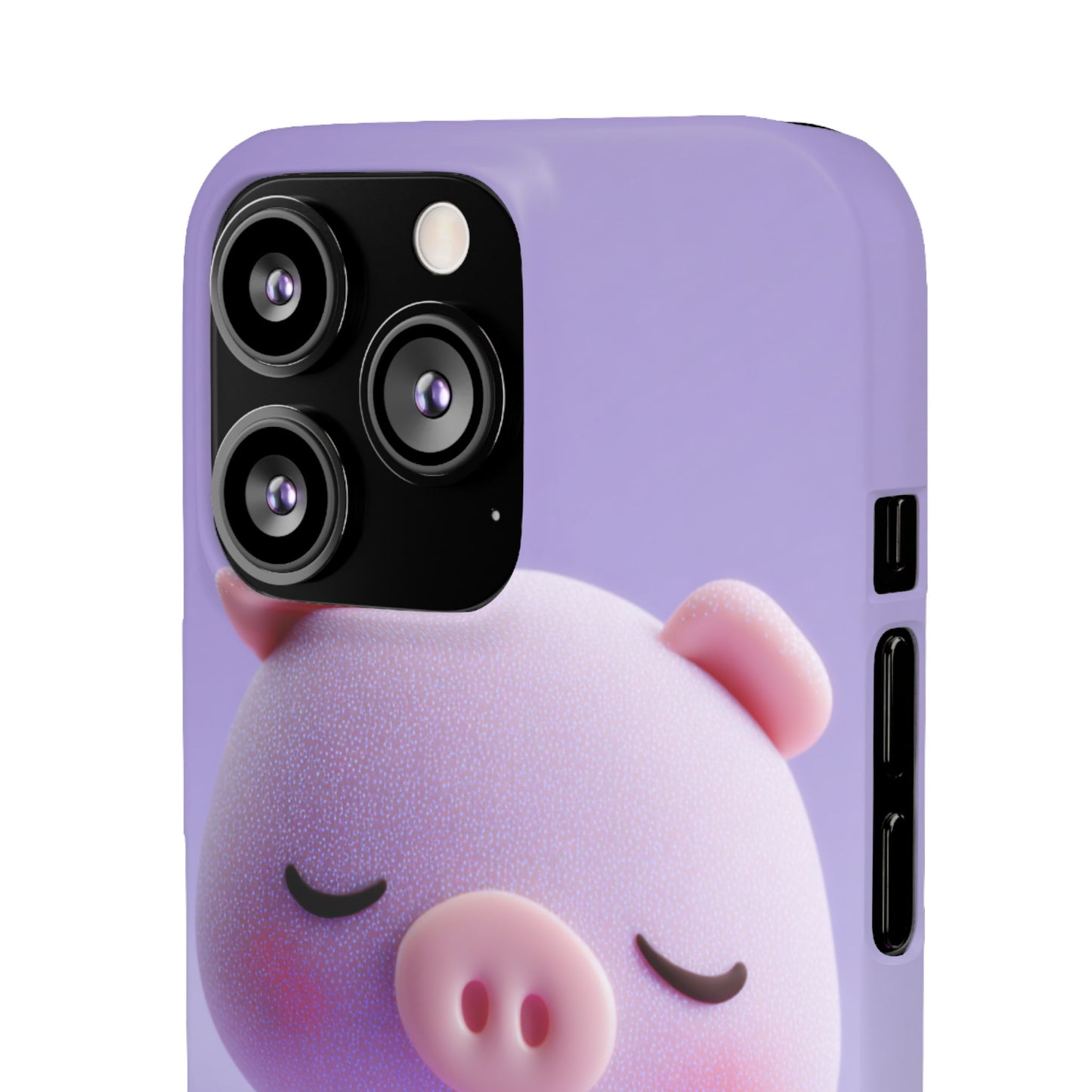 Cute Pig Snap Case for iPhone, Animal Lovers Phone Cover, Kawaii Aesthetic Accessory, Birthday Gift, Unique Phone Protection