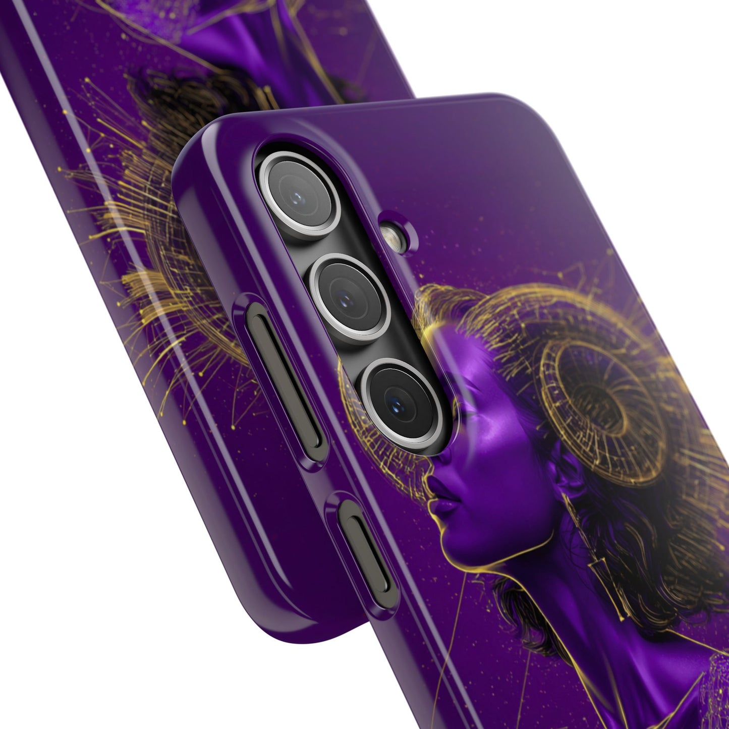 Purple & Gold Celestial Virgo Phone Case – Snap Cover for Samsung & iPhone