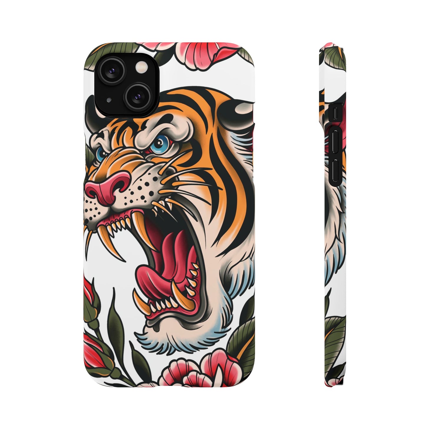Tiger Floral Phone Case — Vintage Roaring Tiger Snap Case