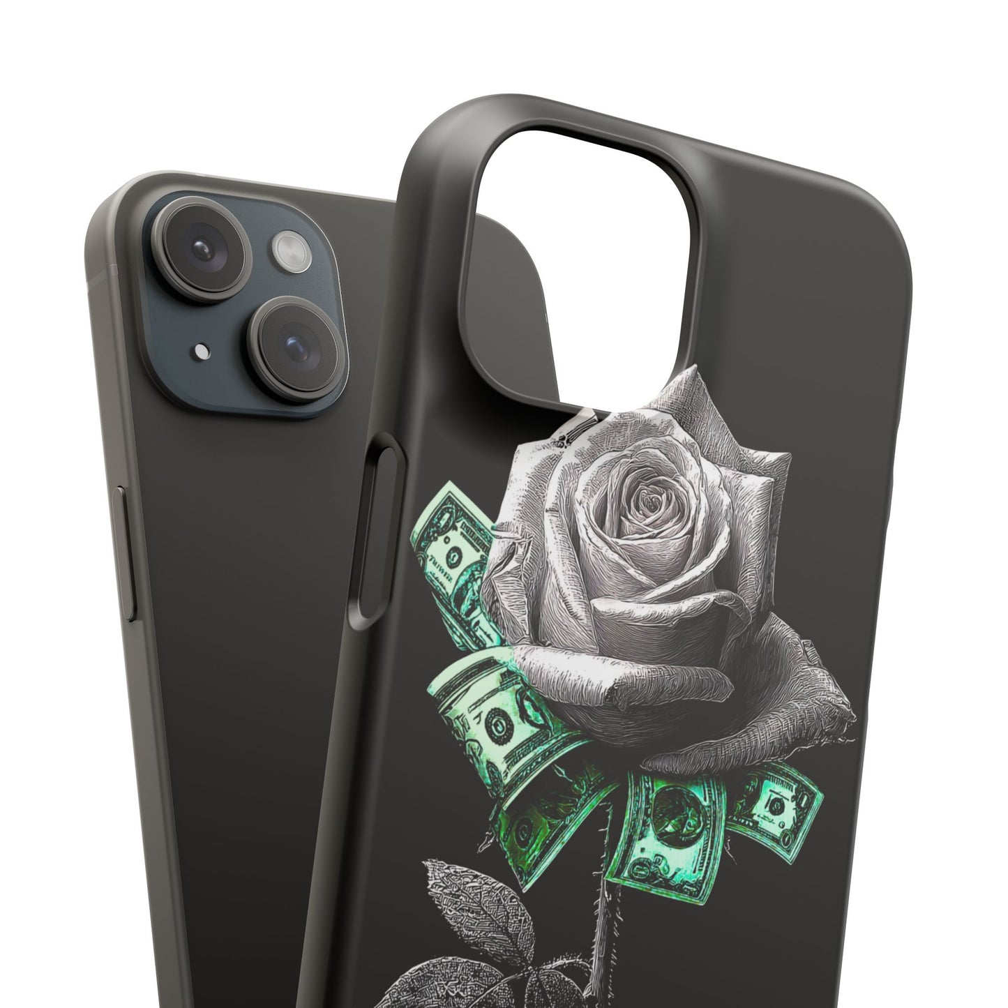 Stylish Rose & Money Snap Case - Floral Phone Protection, Trendy Gift for Him/Her, Birthday Present, Accessories for Teens