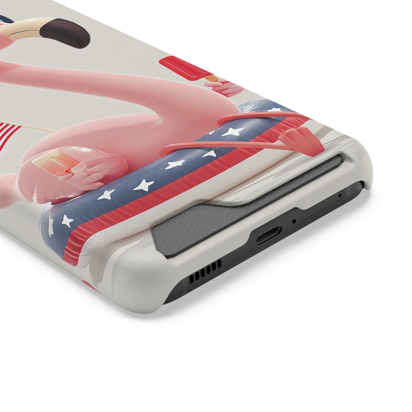 Summer Vibes Phone Case with Card Holder, Cute Flamingo Design, Tropical Cell Phone Accessory, Beach Lover Gift, Fun Summer Accessory, [...]