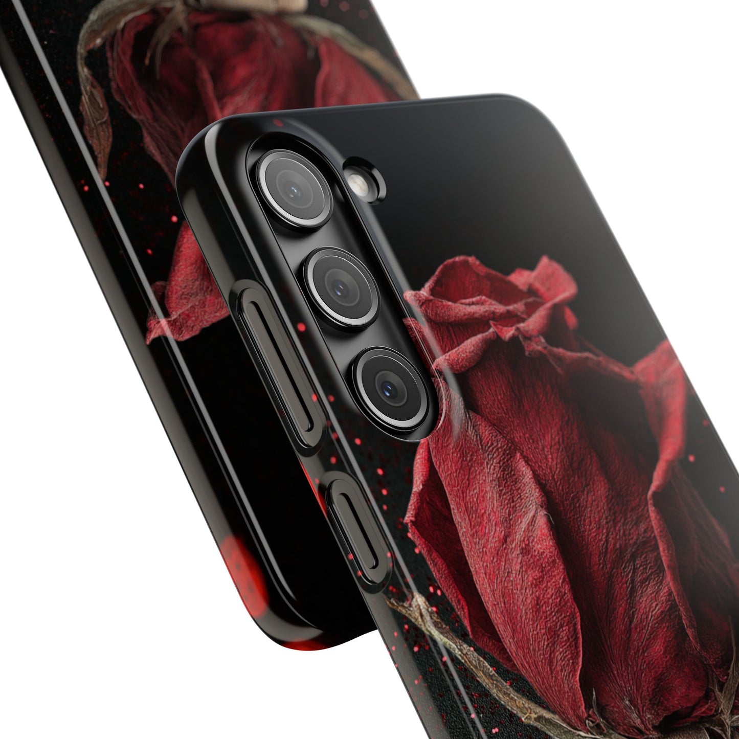 Romantic Rose Snap Case, Floral Phone Cover, Valentines Day Gift, Trendy Mobile Accessory, Heart Design Case, Elegant Phone Protector