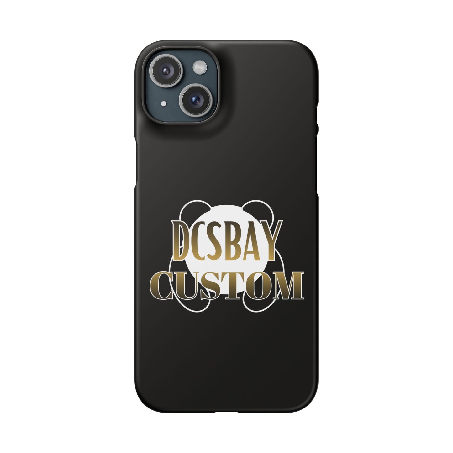Phone Case — Glossy Black Custom "DCSBAY CUSTOM" Logo Snap Case
