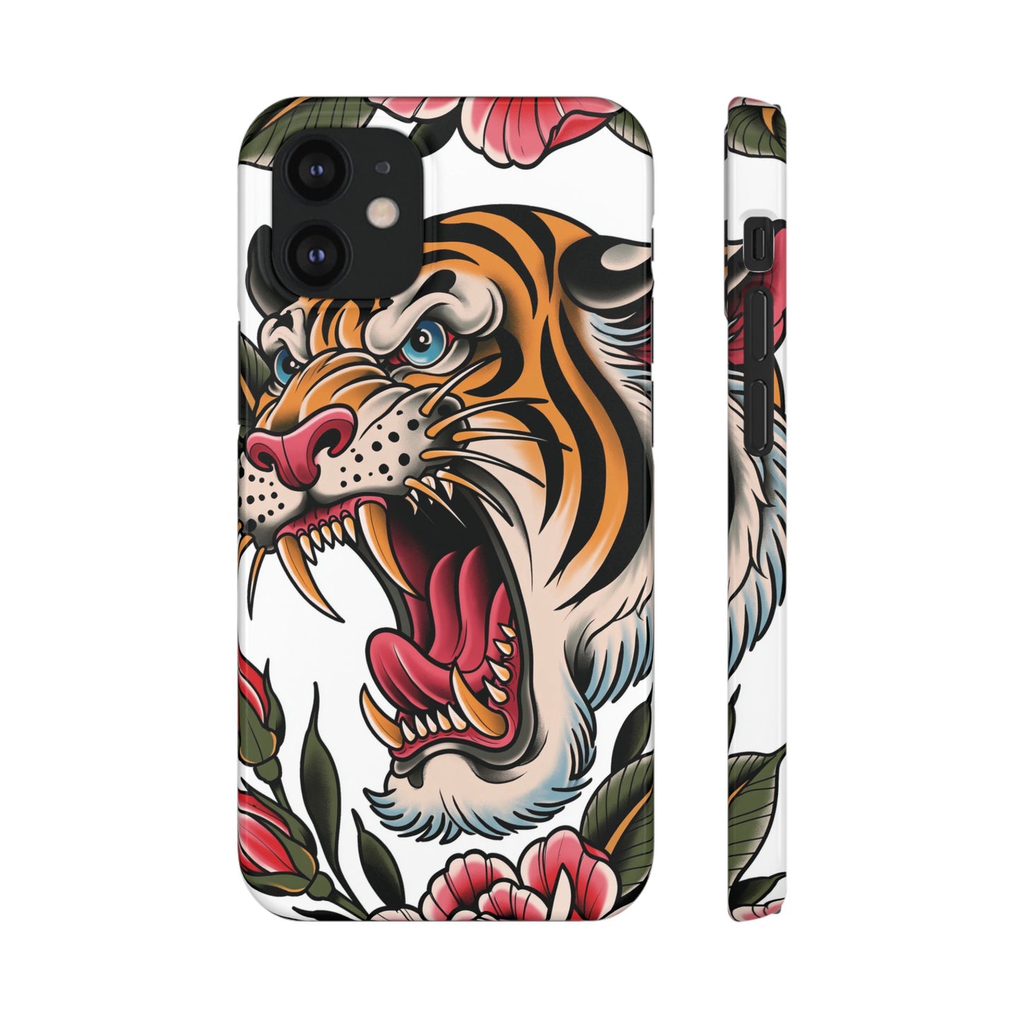 Tiger Floral Phone Case — Vintage Roaring Tiger Snap Case
