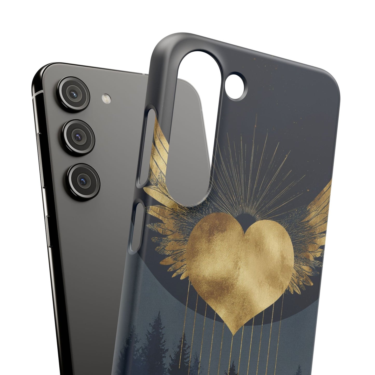 Heart Wing Snap Case, Elegant Phone Cover, Unique Gift, Artistic Accessory, Protective Case for Love and Romance