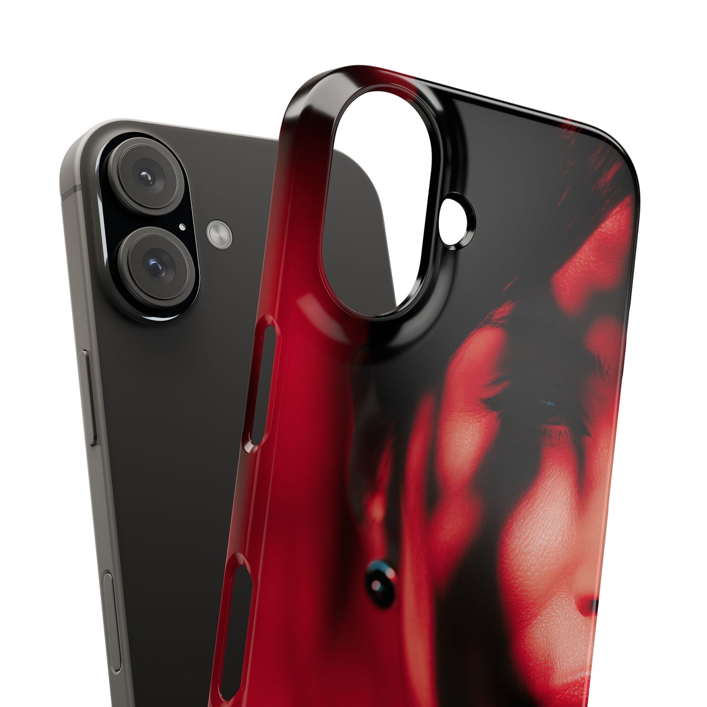 Stylish Snap Cases for Phone, Artistic Phone Cover, Unique Gifts, Red Aesthetic Case, Trendy Accessory, Vibrant Protection
