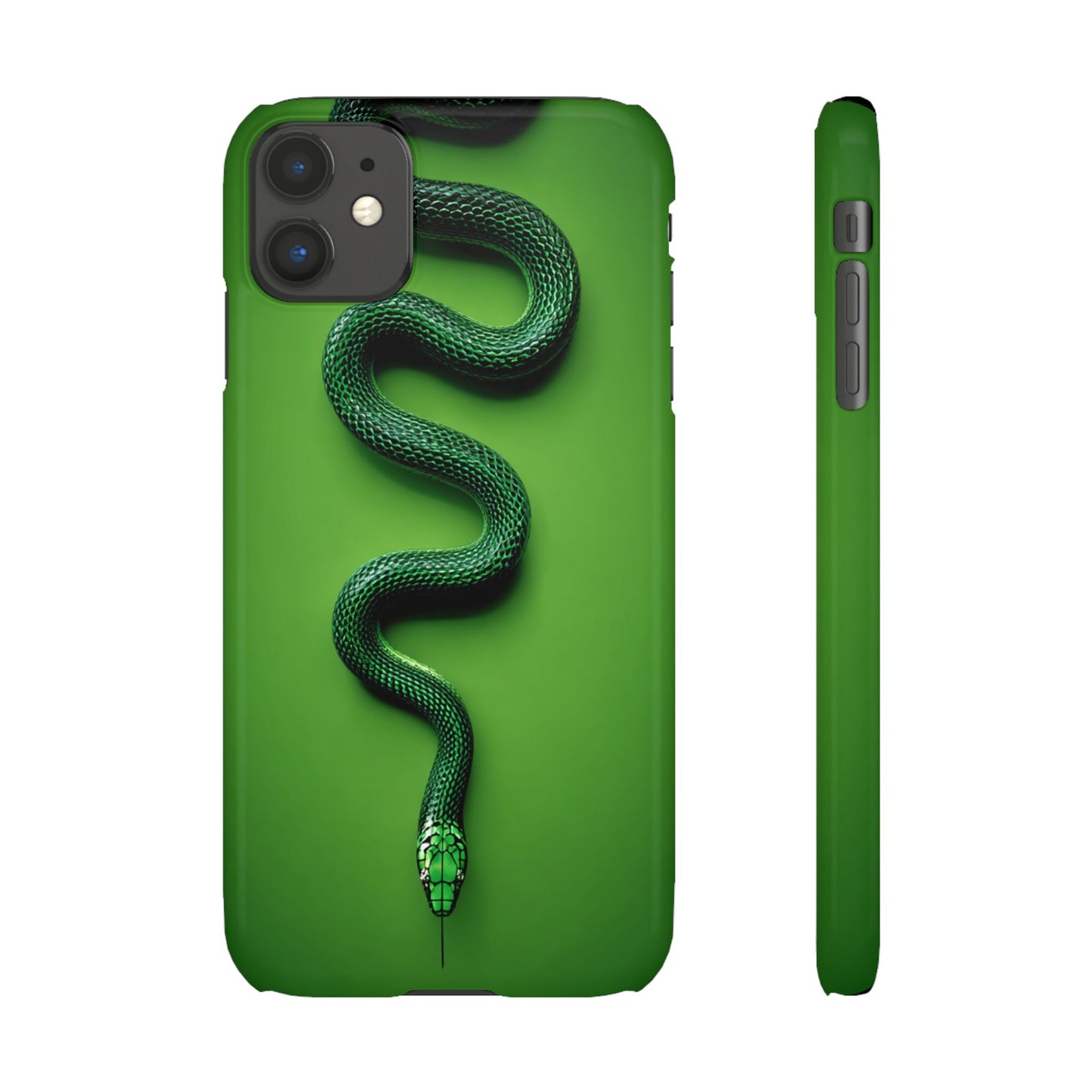 Green Snake Snap Case for iPhone, Stylish Phone Cover, Unique Gift, Trendy Accessory, Birthday, Nature Lover's Phone Case
