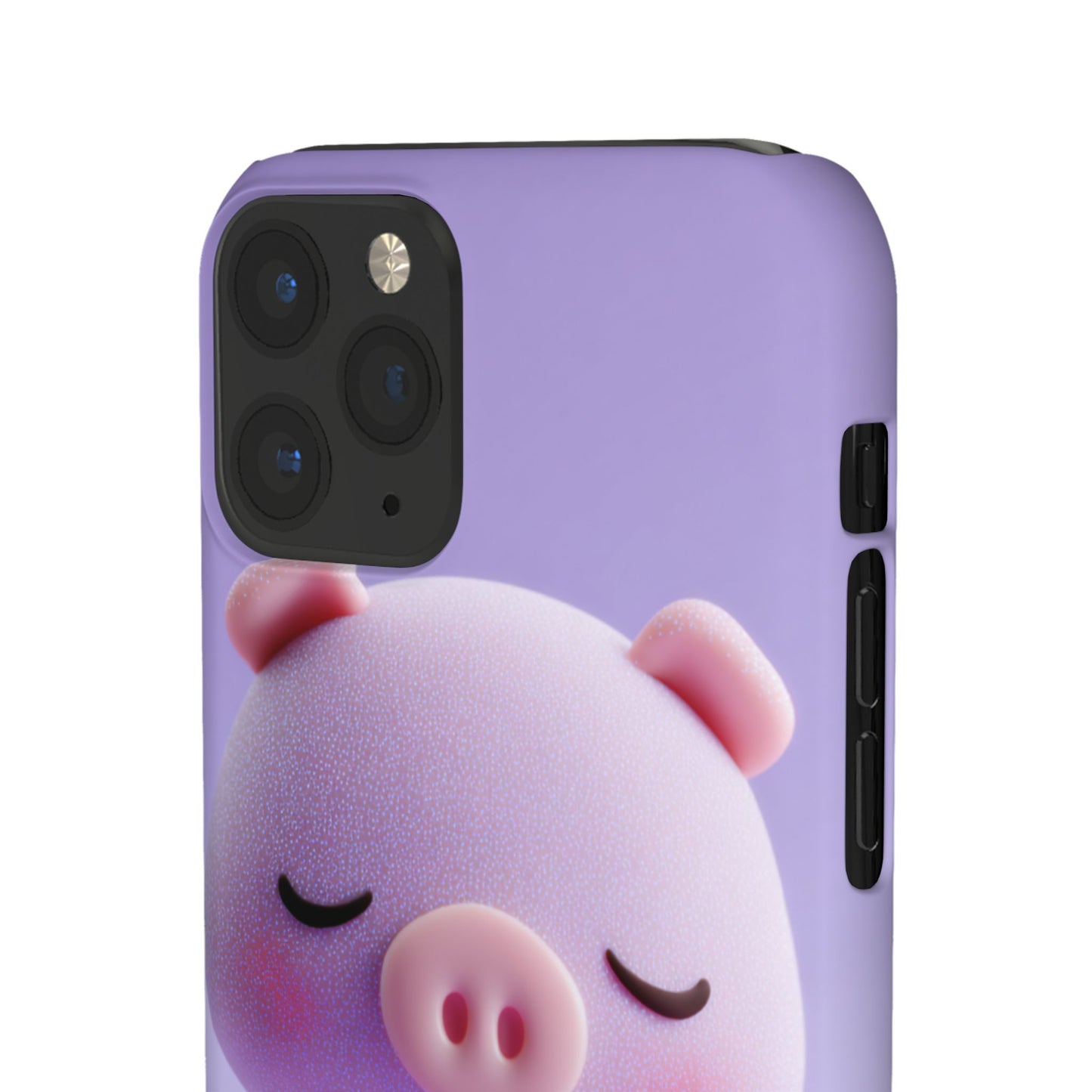 Cute Pig Snap Case for iPhone, Animal Lovers Phone Cover, Kawaii Aesthetic Accessory, Birthday Gift, Unique Phone Protection