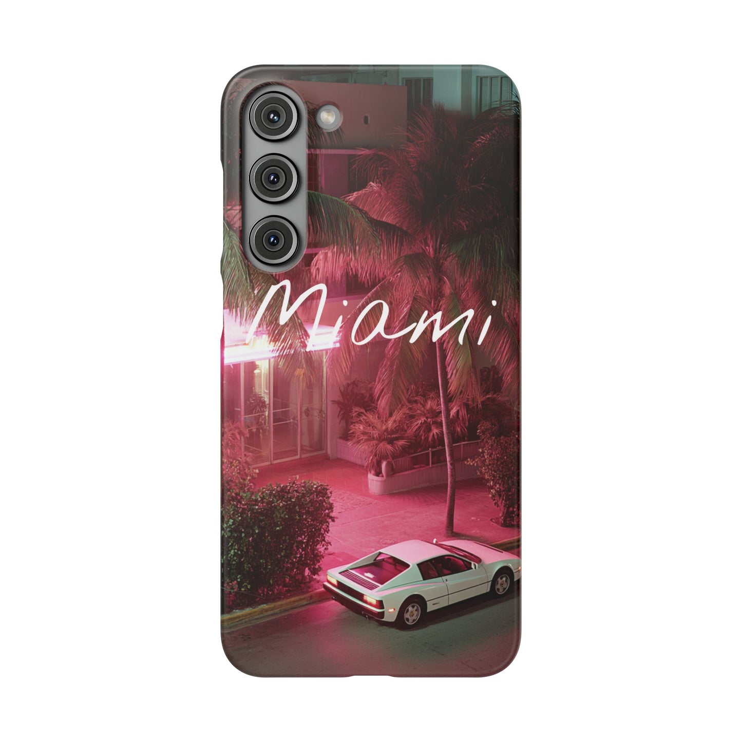 Miami Vibes Snap Case, Tropical Phone Cover, Summer Accessory, Gift for Travel Lovers, Neon Aesthetic, Beach-themed Tech