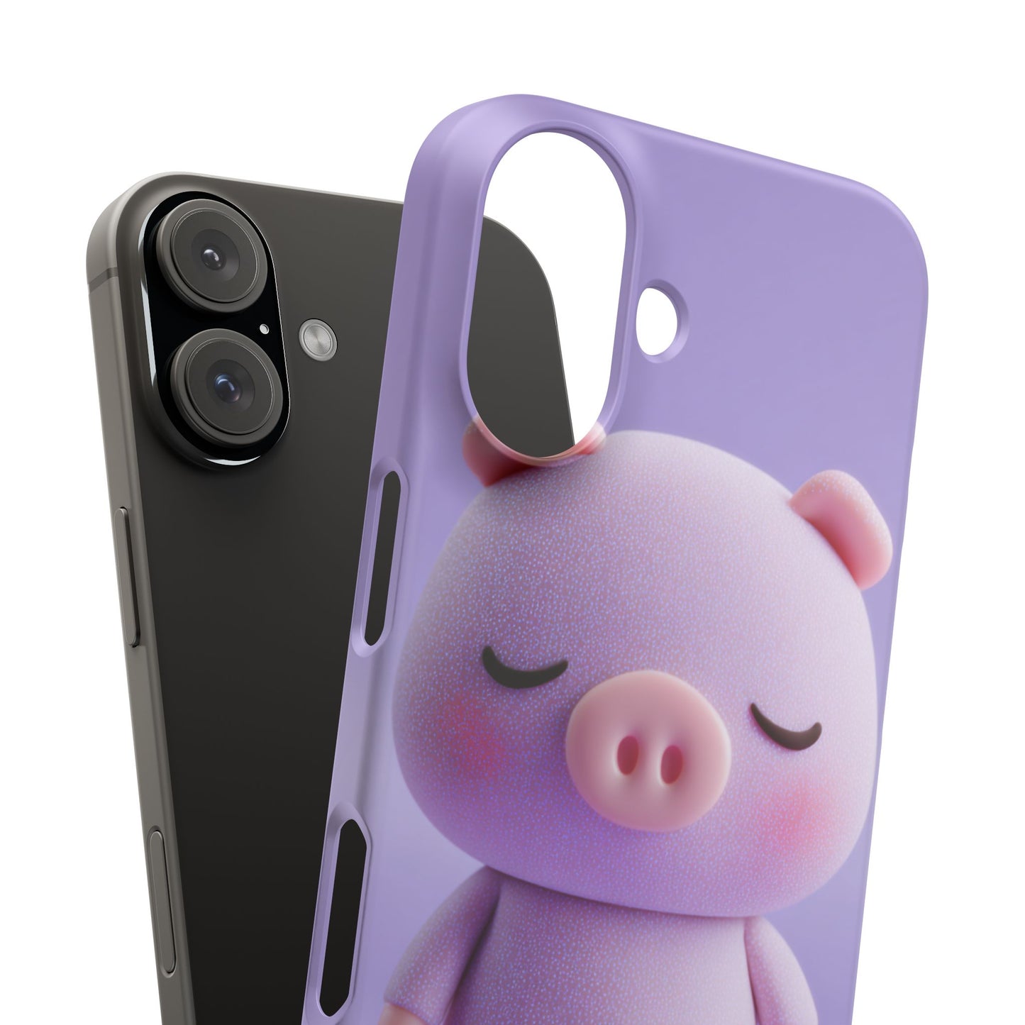 Cute Pig Snap Case for iPhone, Animal Lovers Phone Cover, Kawaii Aesthetic Accessory, Birthday Gift, Unique Phone Protection