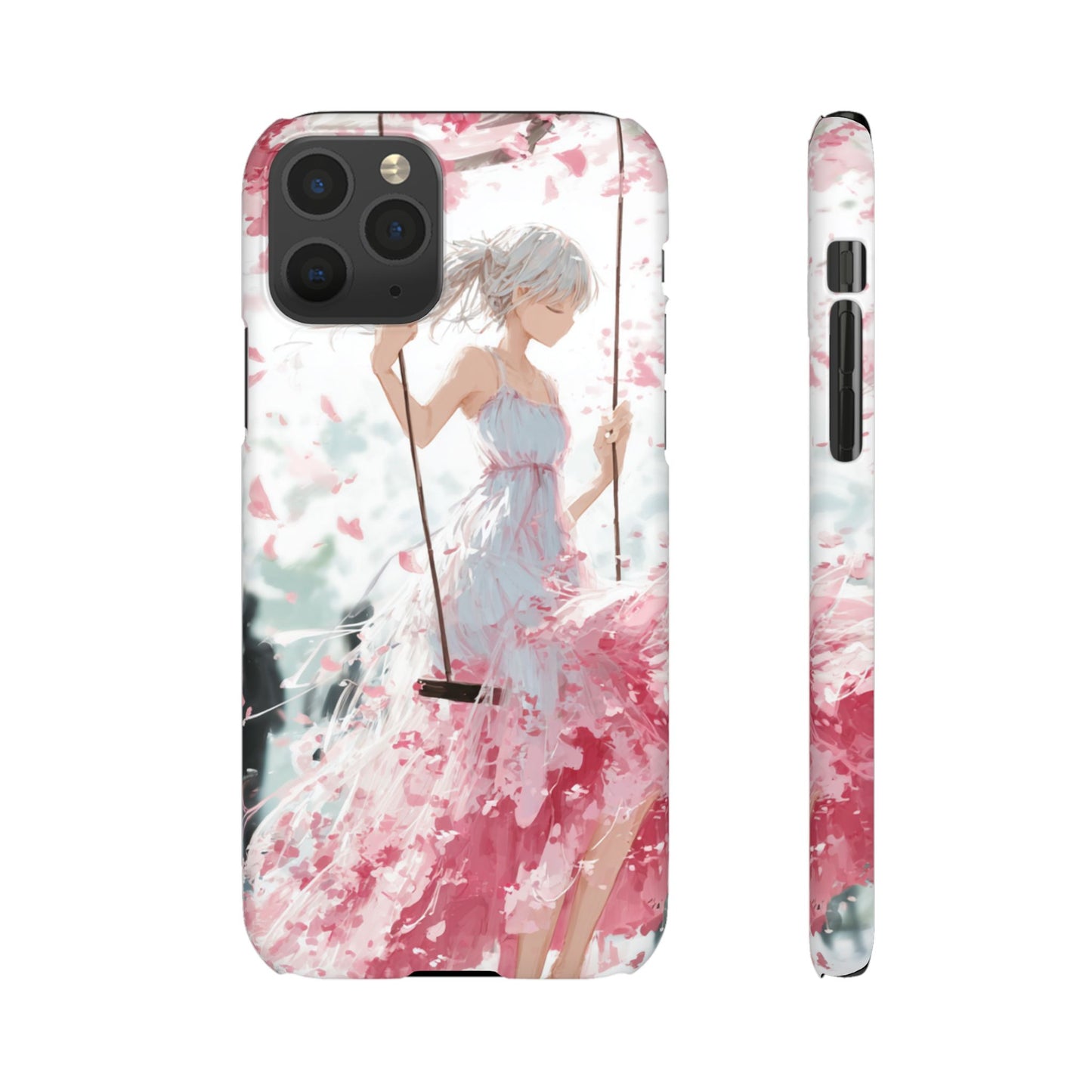 Elegant Floral Snap Cases for iPhone, Personalized Phone Covers, Cute Spring Gifts, Anime Aesthetic Accessories, Flower-themed Cell [...]