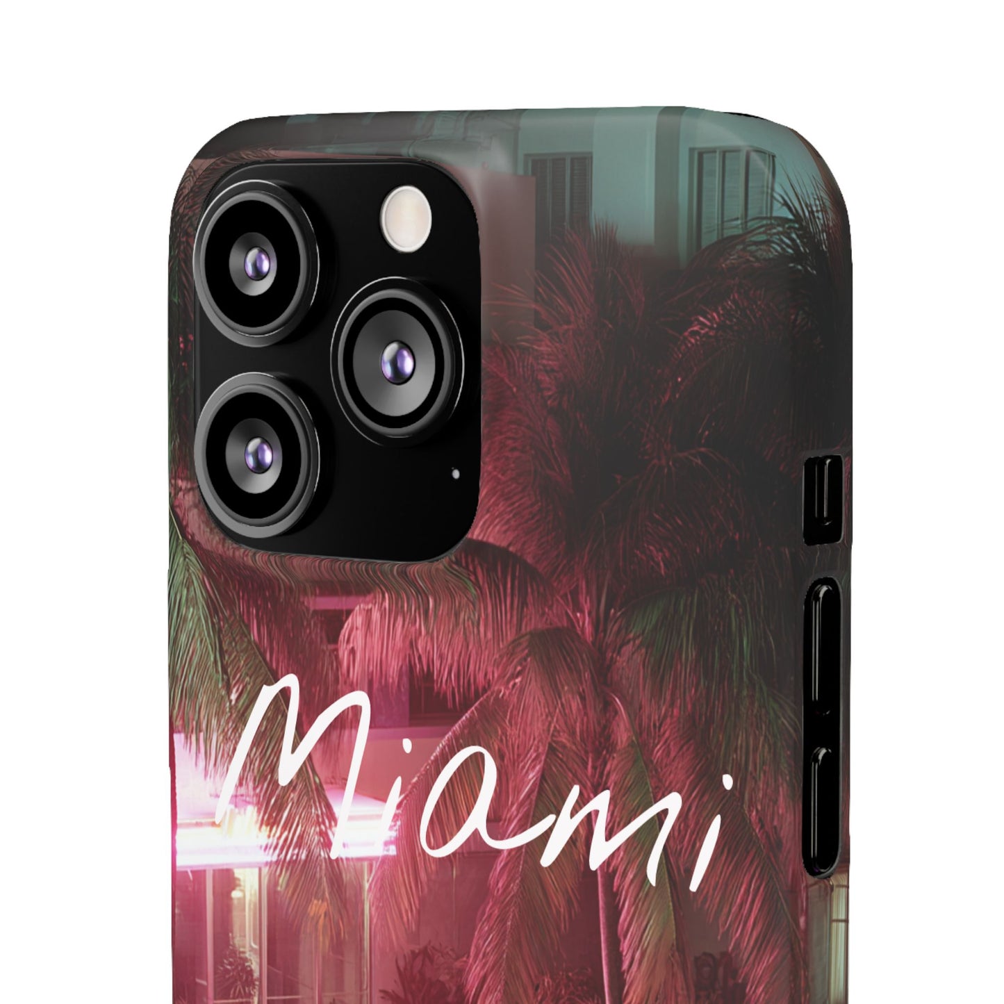 Miami Vibes Snap Case, Tropical Phone Cover, Summer Accessory, Gift for Travel Lovers, Neon Aesthetic, Beach-themed Tech