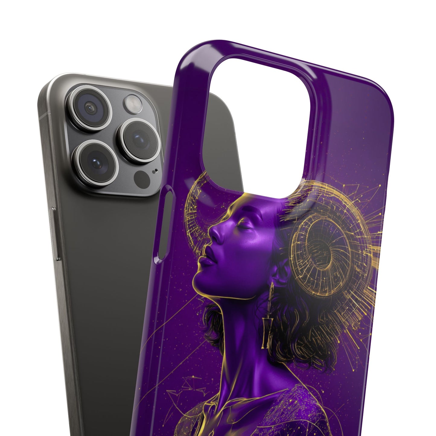 Purple & Gold Celestial Virgo Phone Case – Snap Cover for Samsung & iPhone