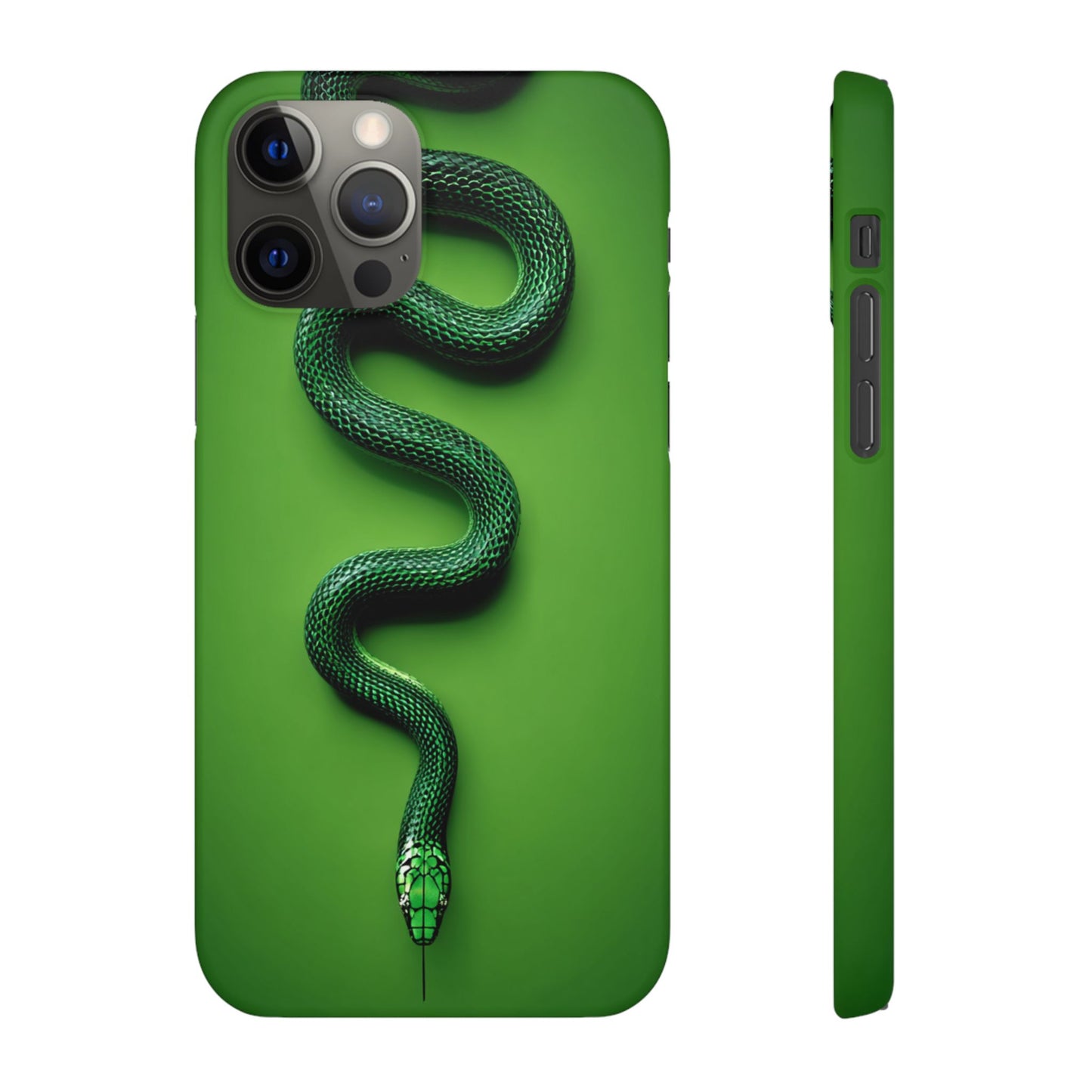 Green Snake Snap Case for iPhone, Stylish Phone Cover, Unique Gift, Trendy Accessory, Birthday, Nature Lover's Phone Case