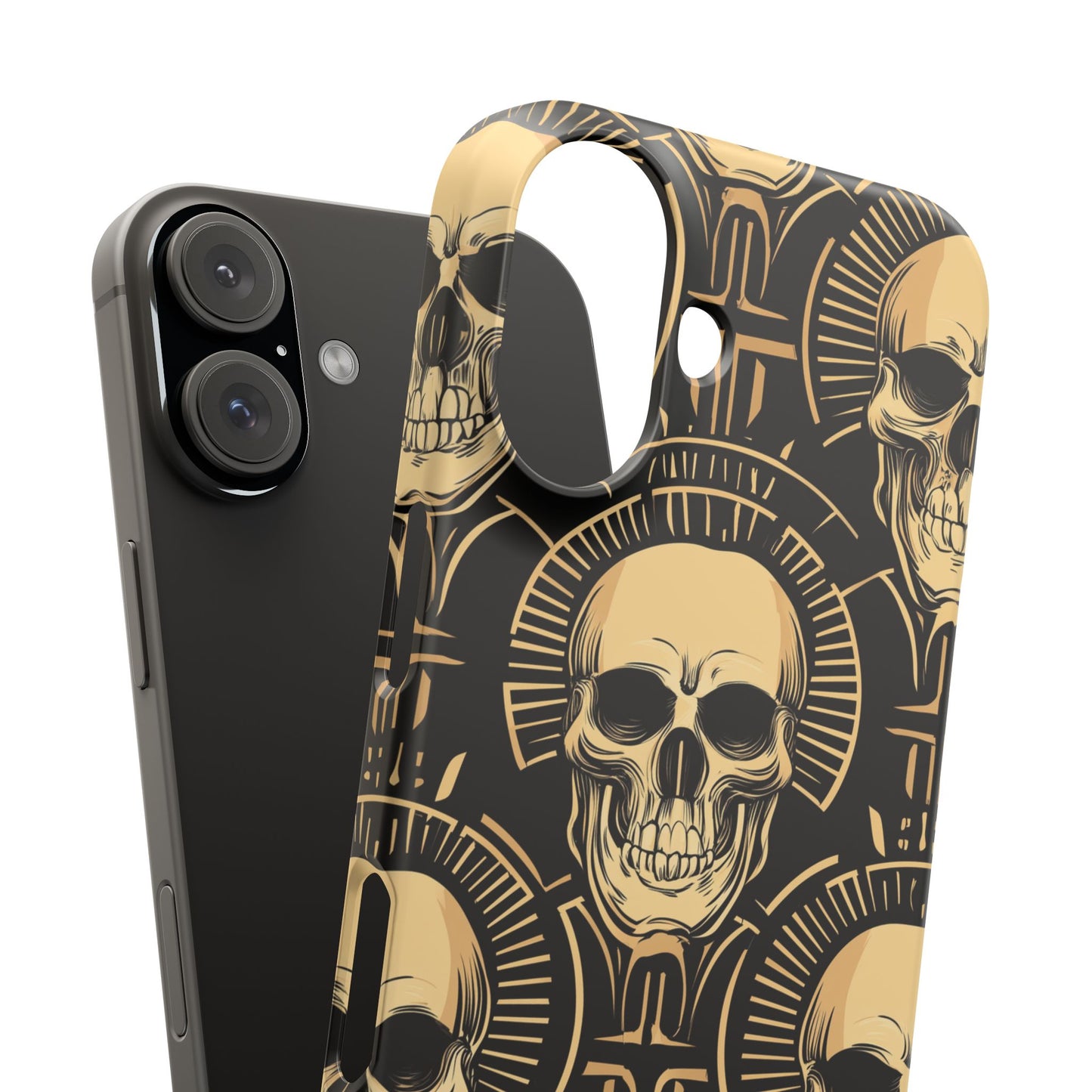 Skull Print Snap Case, Edgy Phone Cover for Goth Lovers, Protective Shell for Halloween, Unique Gift for Him or Her