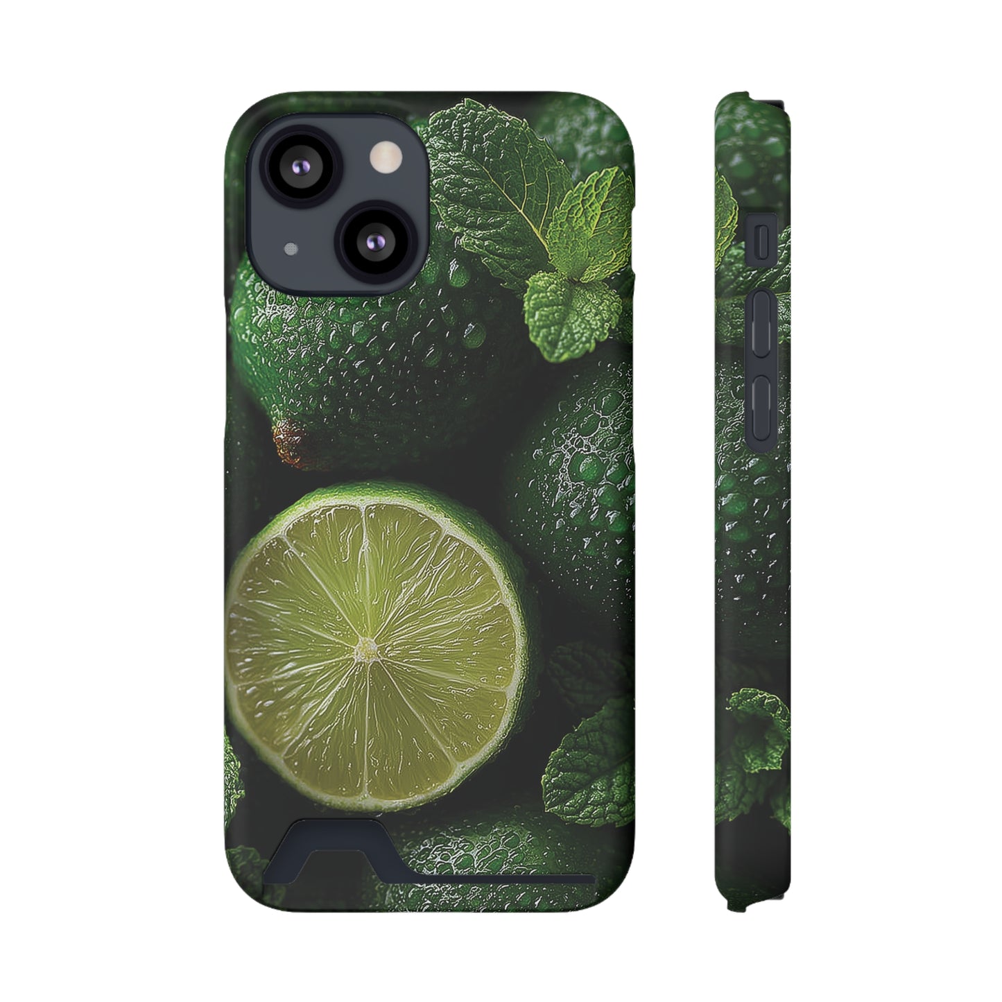Fresh Lime Phone Case with Card Holder, Citrus Design, Perfect Gift for Summer, Stylish and Functional, Eco-friendly Accessories, [...]