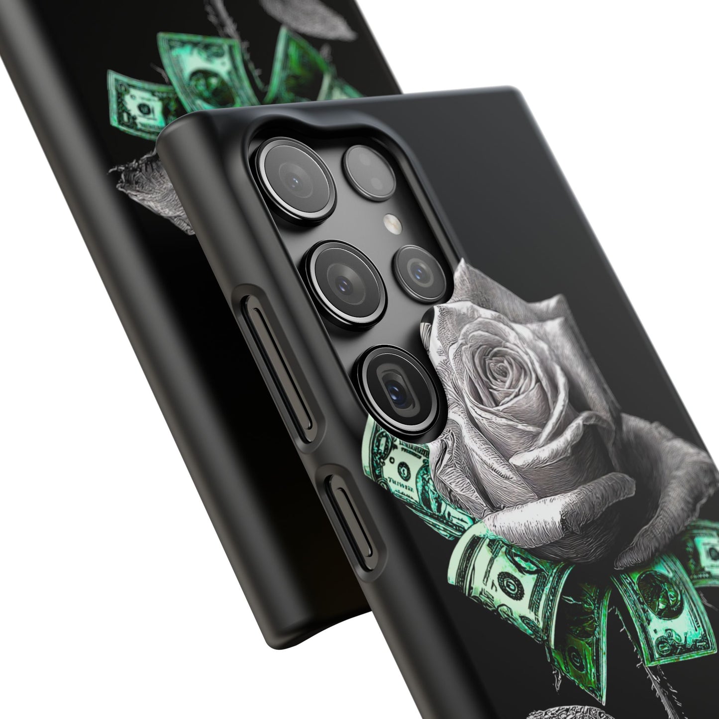 Stylish Rose & Money Snap Case - Floral Phone Protection, Trendy Gift for Him/Her, Birthday Present, Accessories for Teens