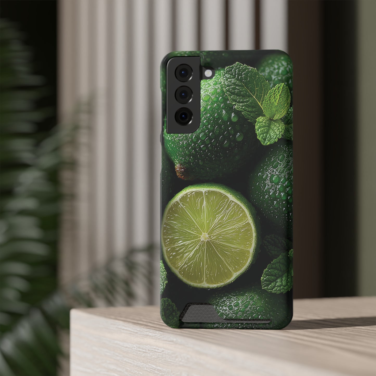 Fresh Lime Phone Case with Card Holder, Citrus Design, Perfect Gift for Summer, Stylish and Functional, Eco-friendly Accessories, [...]