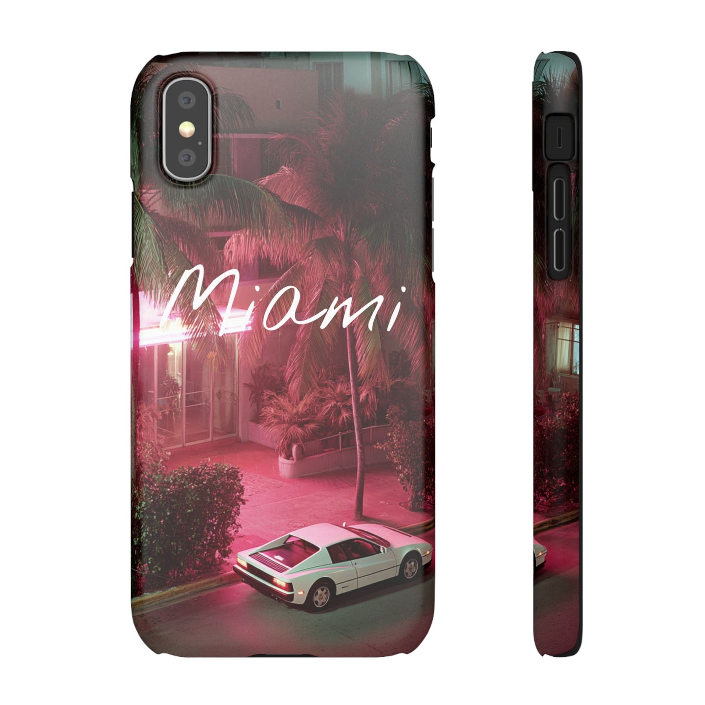 Miami Vibes Snap Case, Tropical Phone Cover, Summer Accessory, Gift for Travel Lovers, Neon Aesthetic, Beach-themed Tech