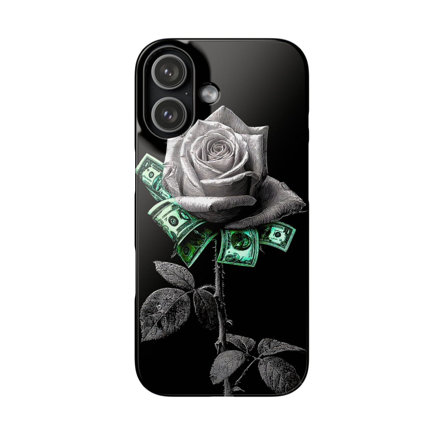 Stylish Rose & Money Snap Case - Floral Phone Protection, Trendy Gift for Him/Her, Birthday Present, Accessories for Teens