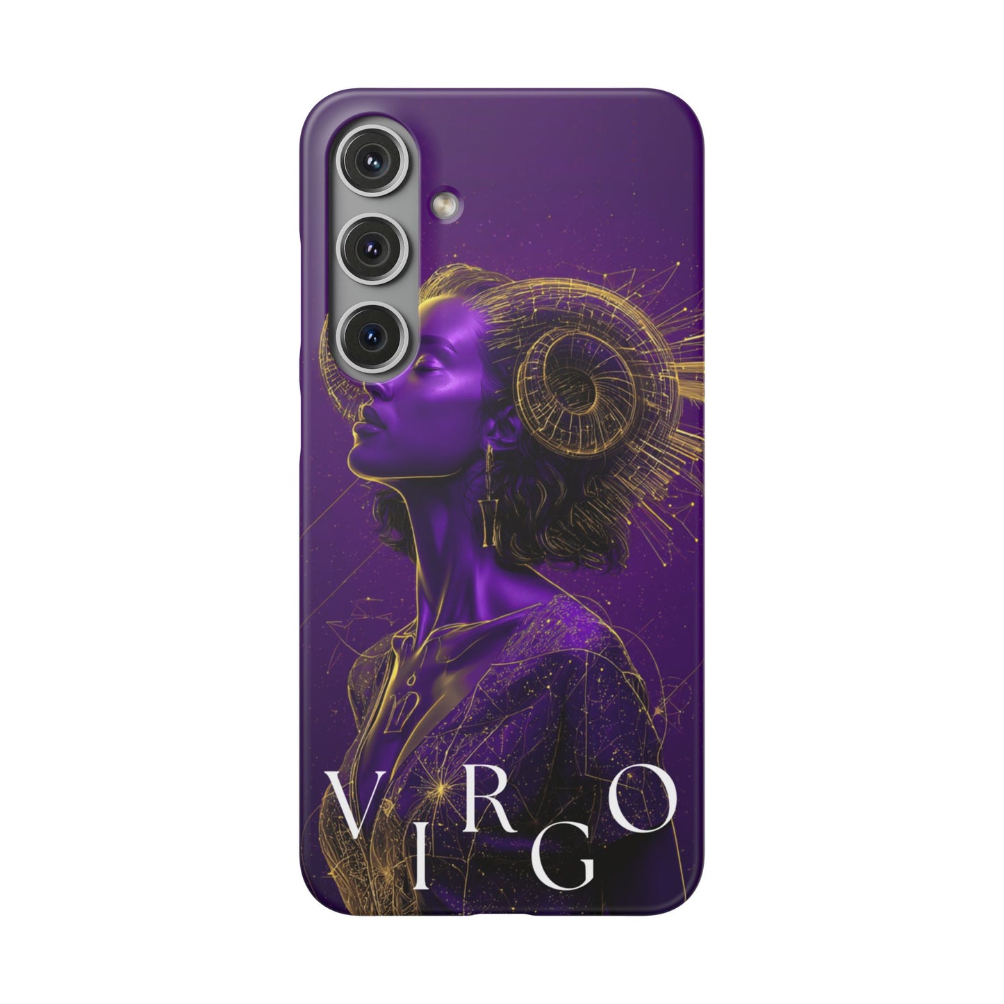 Purple & Gold Celestial Virgo Phone Case – Snap Cover for Samsung & iPhone