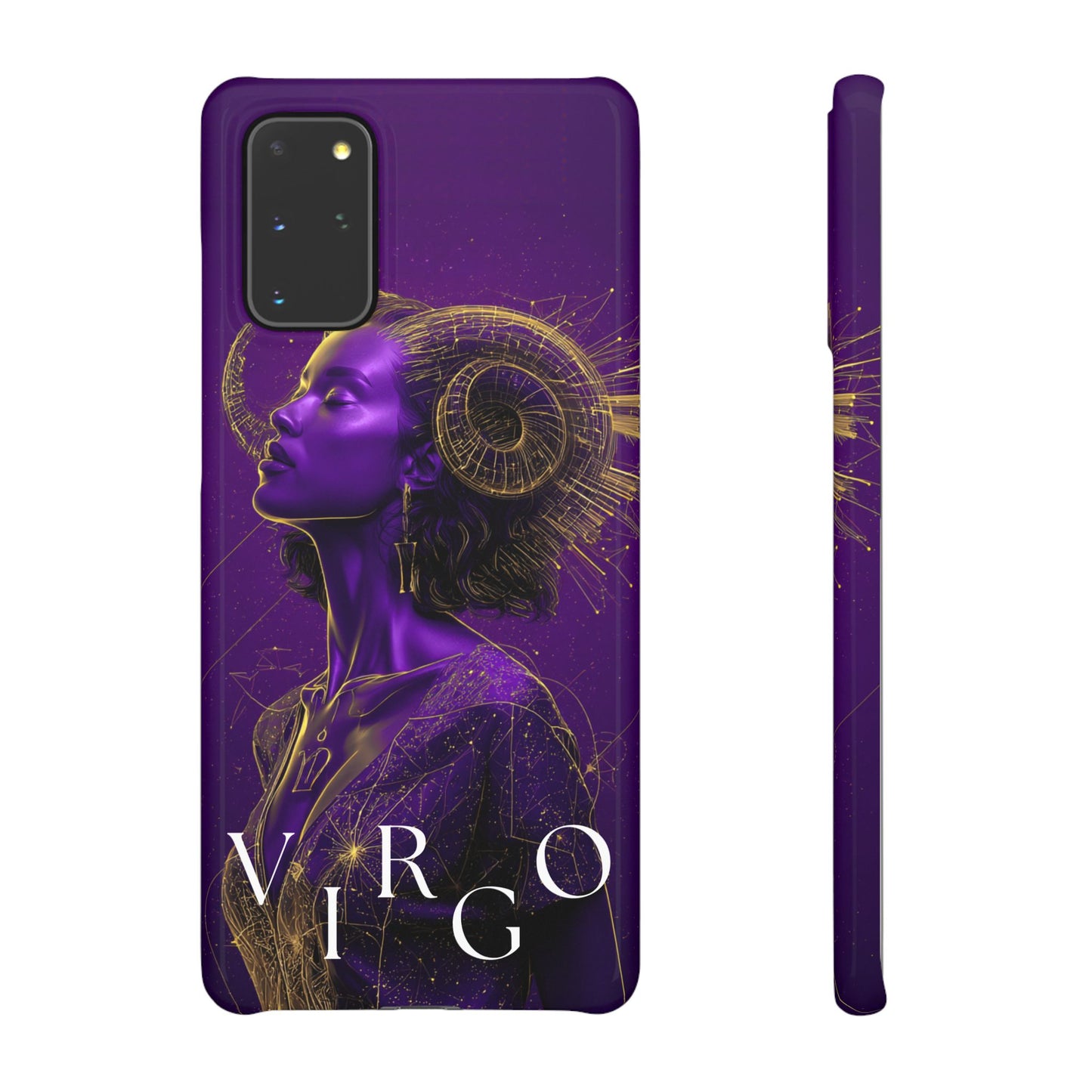 Purple & Gold Celestial Virgo Phone Case – Snap Cover for Samsung & iPhone