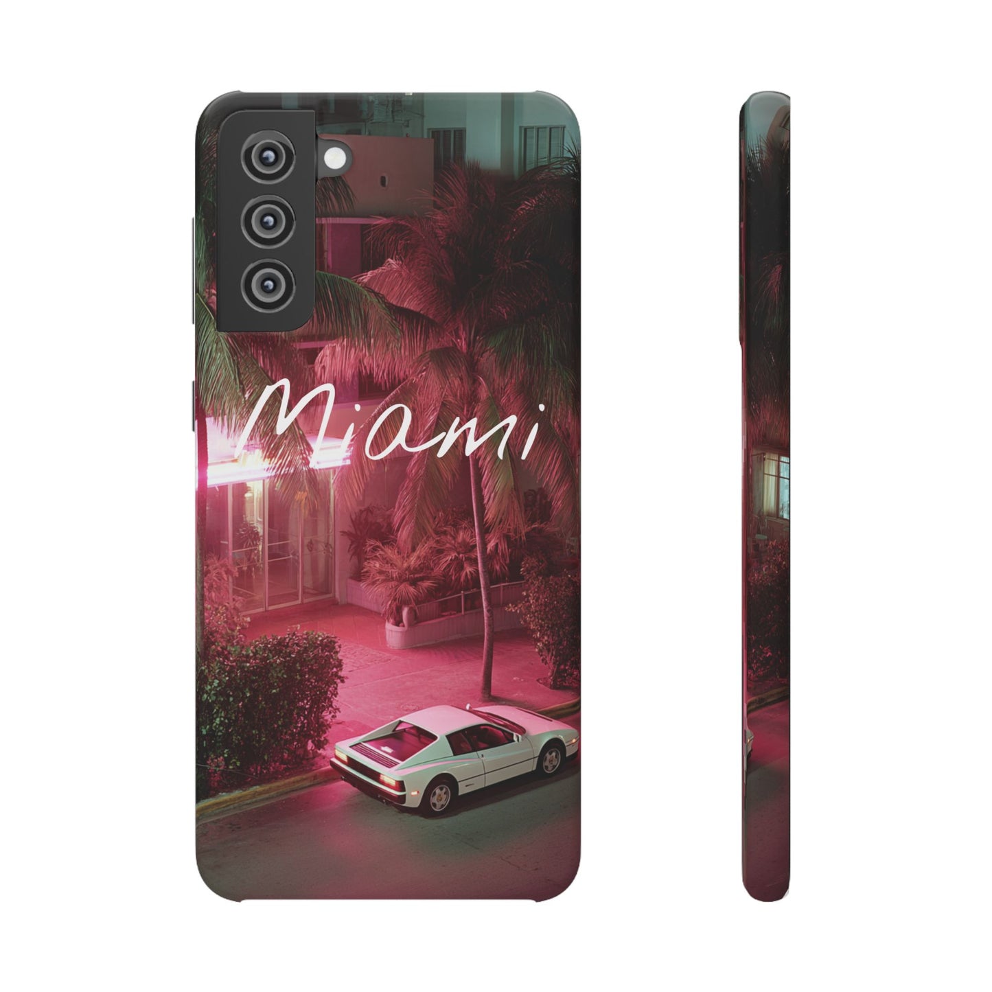Miami Vibes Snap Case, Tropical Phone Cover, Summer Accessory, Gift for Travel Lovers, Neon Aesthetic, Beach-themed Tech