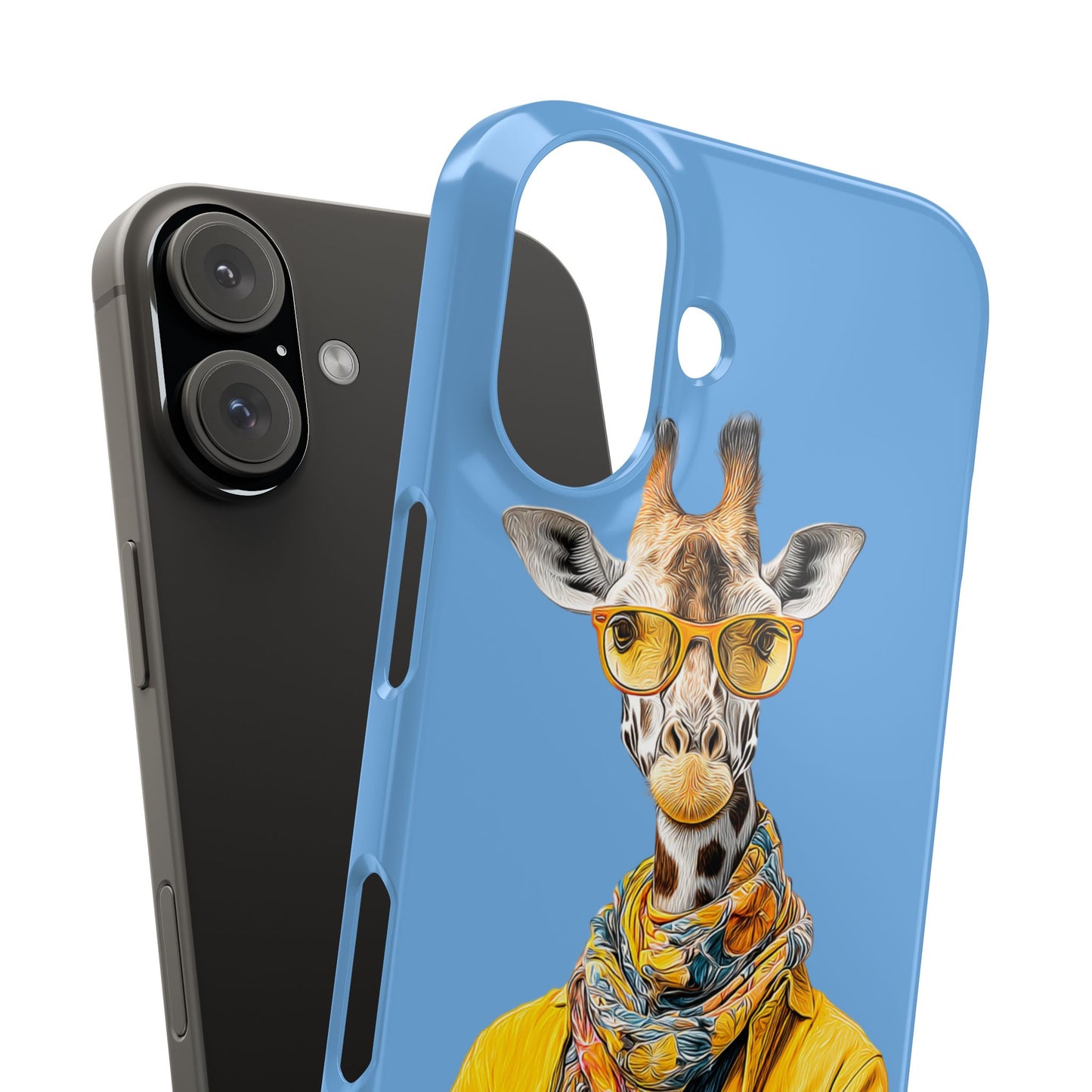 Giraffe Blue Snap Case Phone Cover for Animal Lover Iphone and Samsung models
