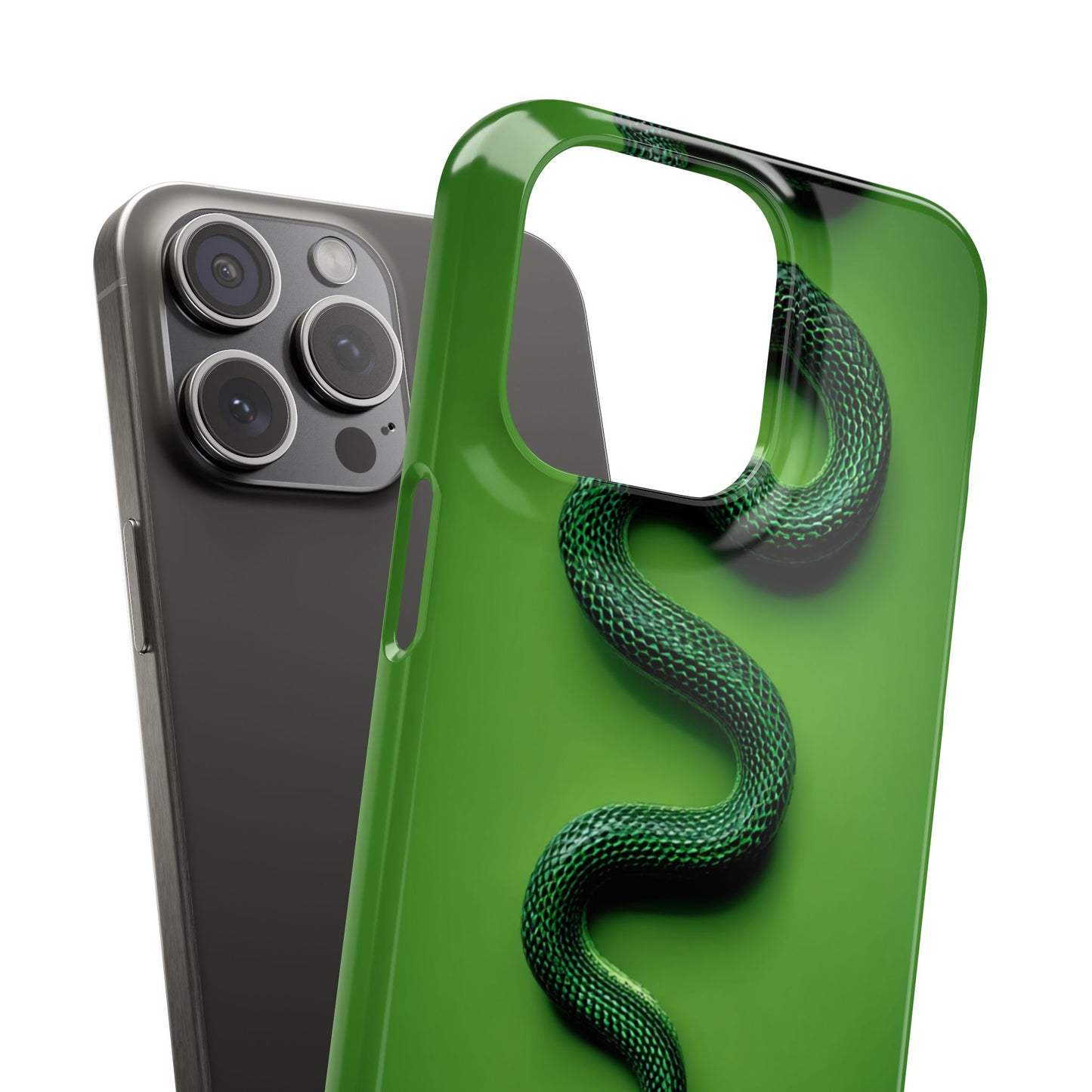 Green Snake Snap Case for iPhone, Stylish Phone Cover, Unique Gift, Trendy Accessory, Birthday, Nature Lover's Phone Case