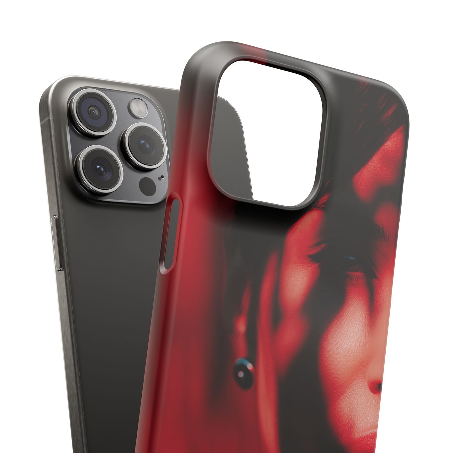 Stylish Snap Cases for Phone, Artistic Phone Cover, Unique Gifts, Red Aesthetic Case, Trendy Accessory, Vibrant Protection