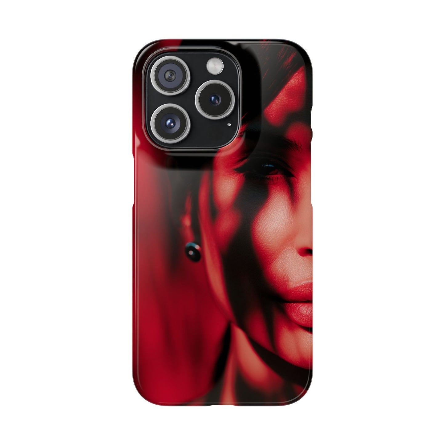 Stylish Snap Cases for Phone, Artistic Phone Cover, Unique Gifts, Red Aesthetic Case, Trendy Accessory, Vibrant Protection