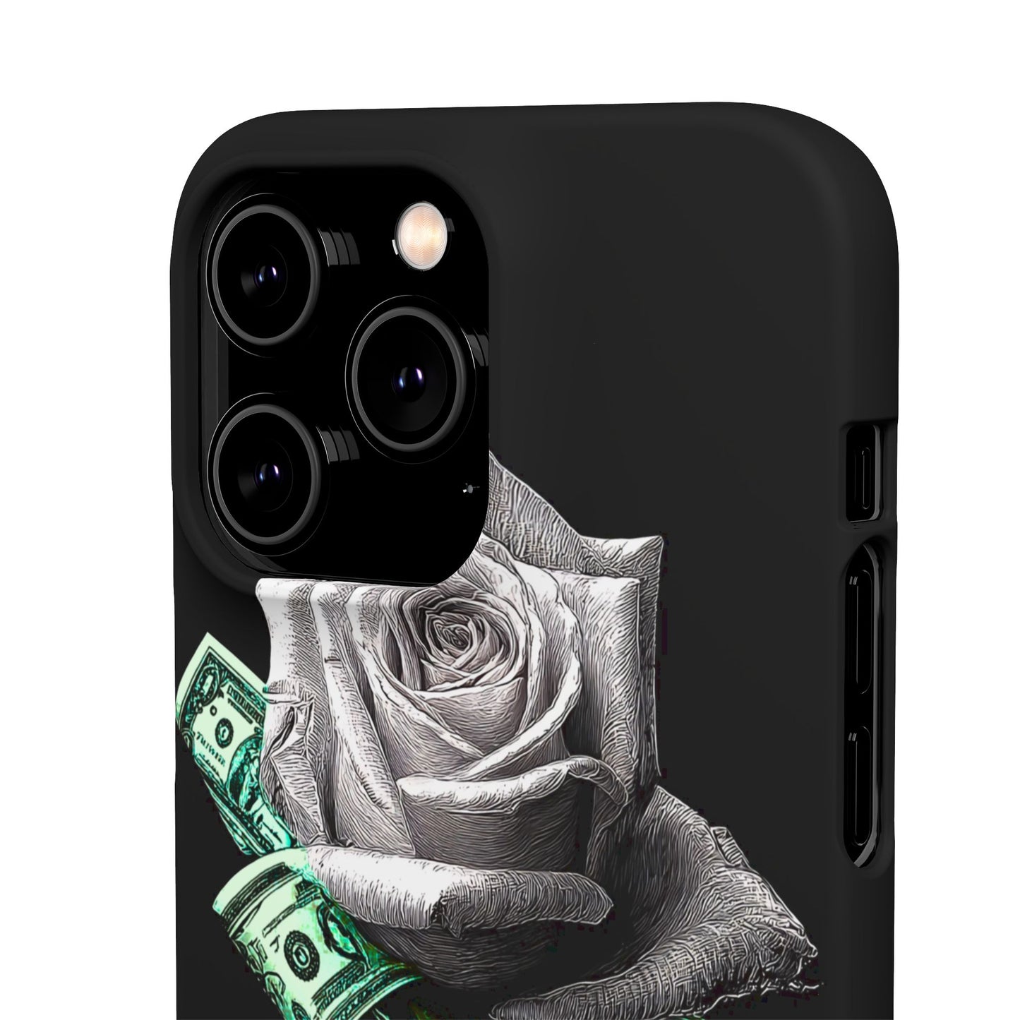 Stylish Rose & Money Snap Case - Floral Phone Protection, Trendy Gift for Him/Her, Birthday Present, Accessories for Teens