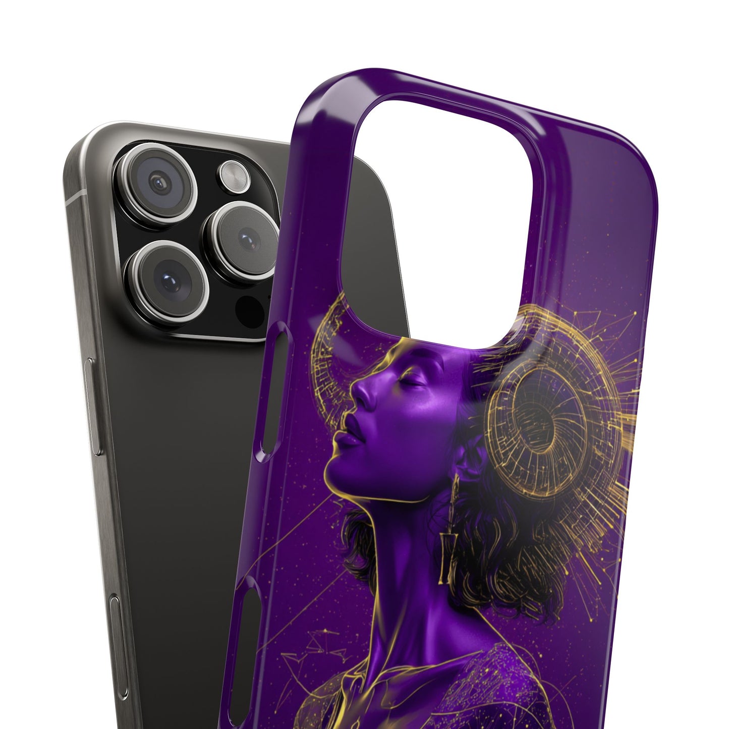 Purple & Gold Celestial Virgo Phone Case – Snap Cover for Samsung & iPhone