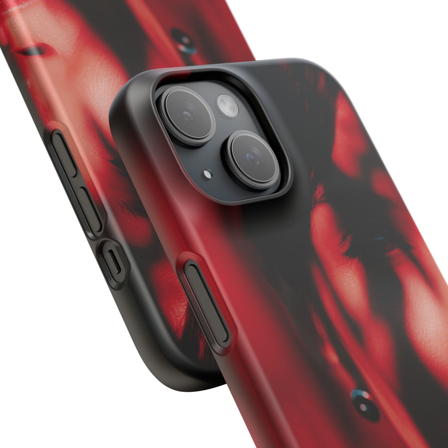 Stylish Snap Cases for Phone, Artistic Phone Cover, Unique Gifts, Red Aesthetic Case, Trendy Accessory, Vibrant Protection