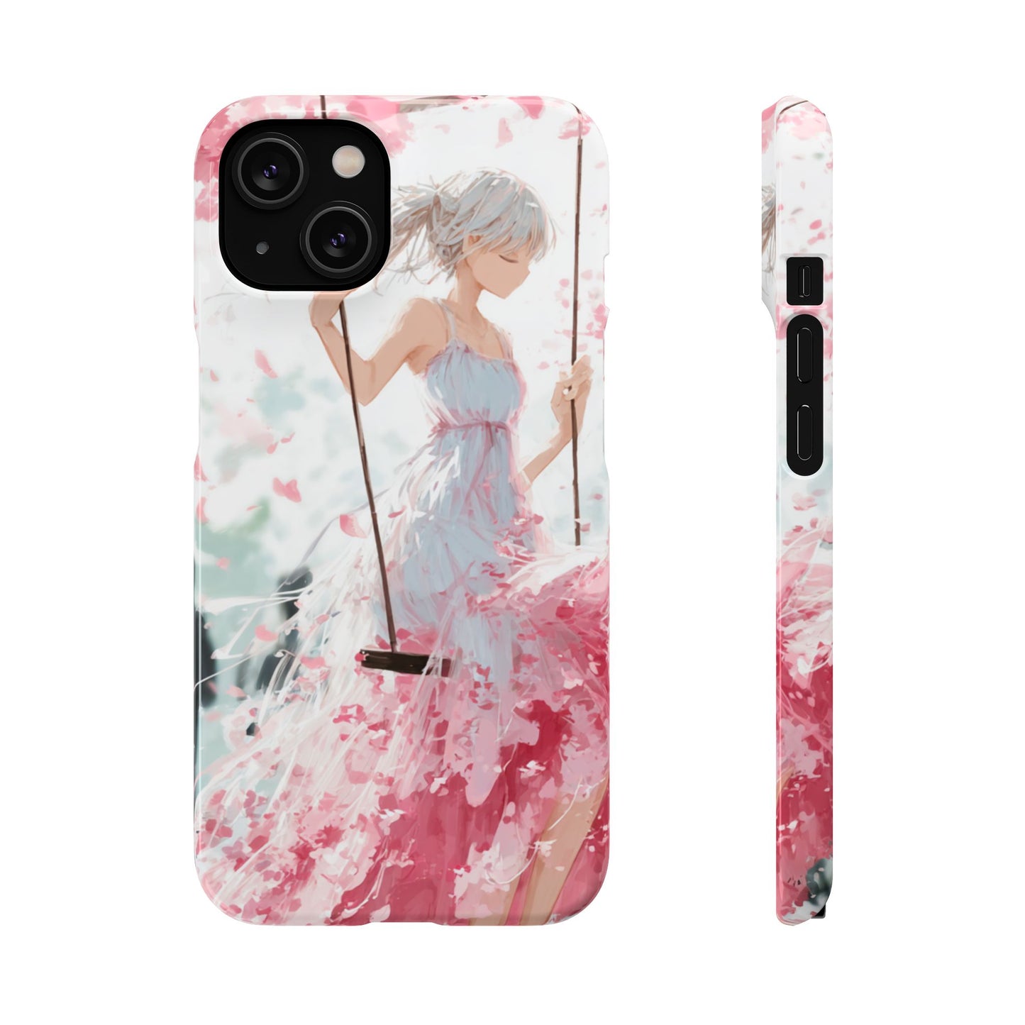 Elegant Floral Snap Cases for iPhone, Personalized Phone Covers, Cute Spring Gifts, Anime Aesthetic Accessories, Flower-themed Cell [...]
