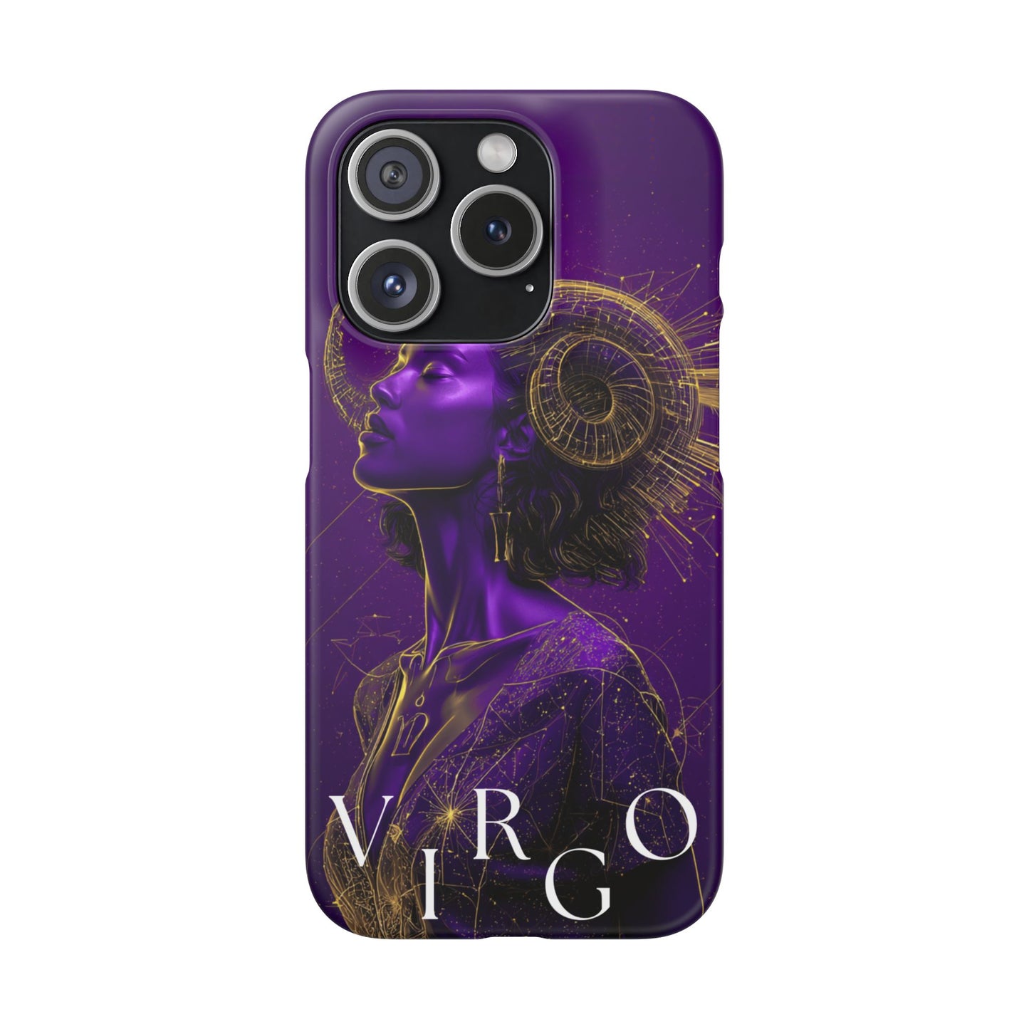 Purple & Gold Celestial Virgo Phone Case – Snap Cover for Samsung & iPhone