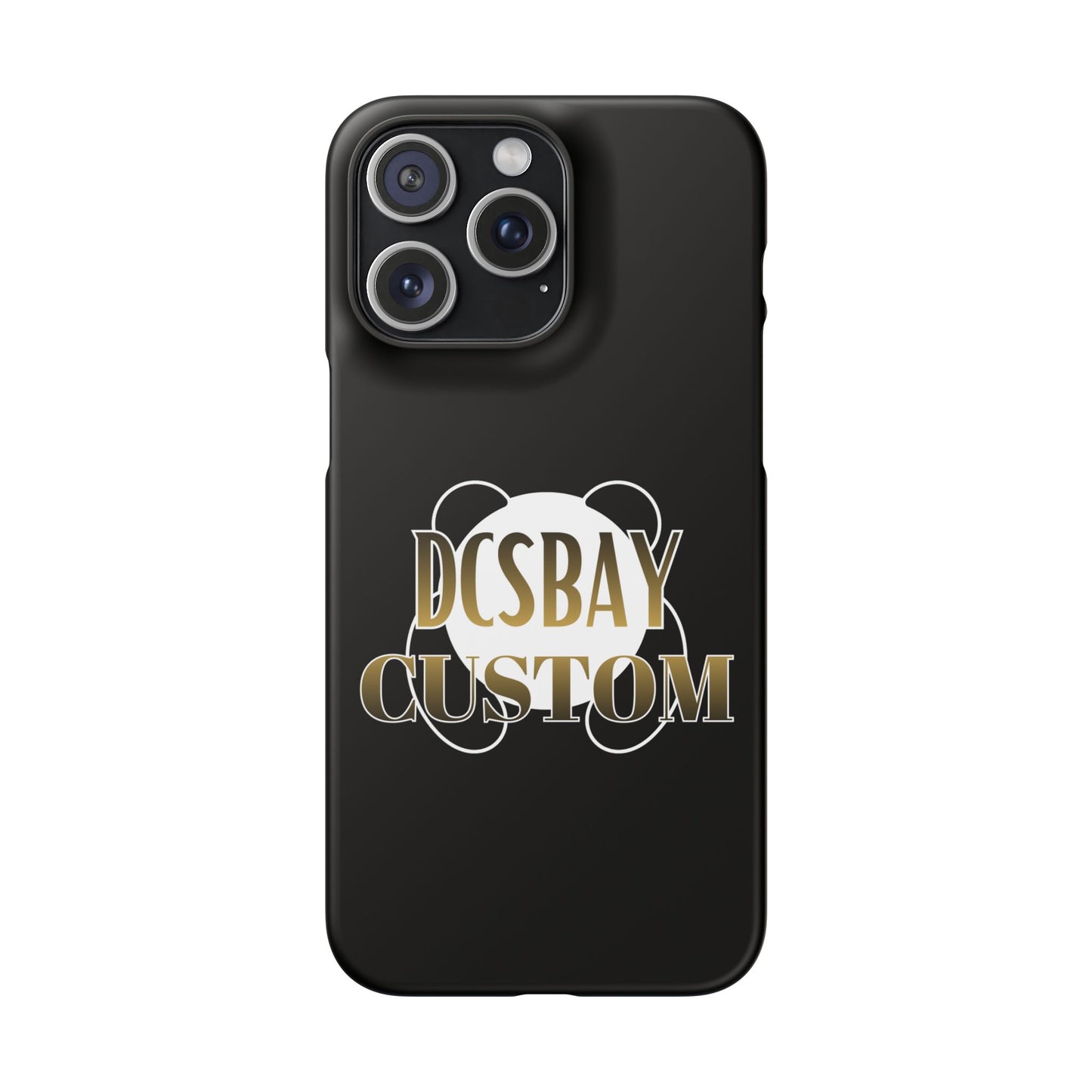 Phone Case — Glossy Black Custom "DCSBAY CUSTOM" Logo Snap Case