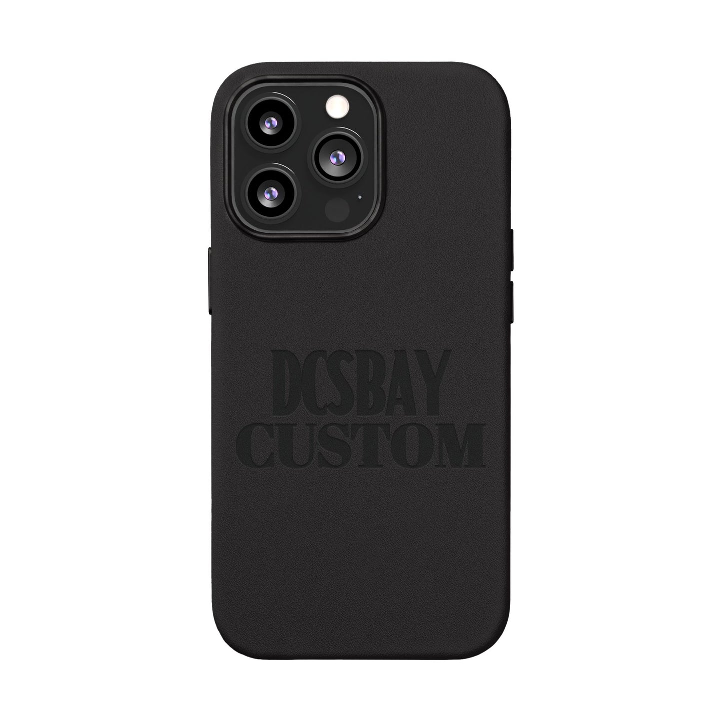 Engraved PU Leather Phone Case — Minimal Bear Silhouette