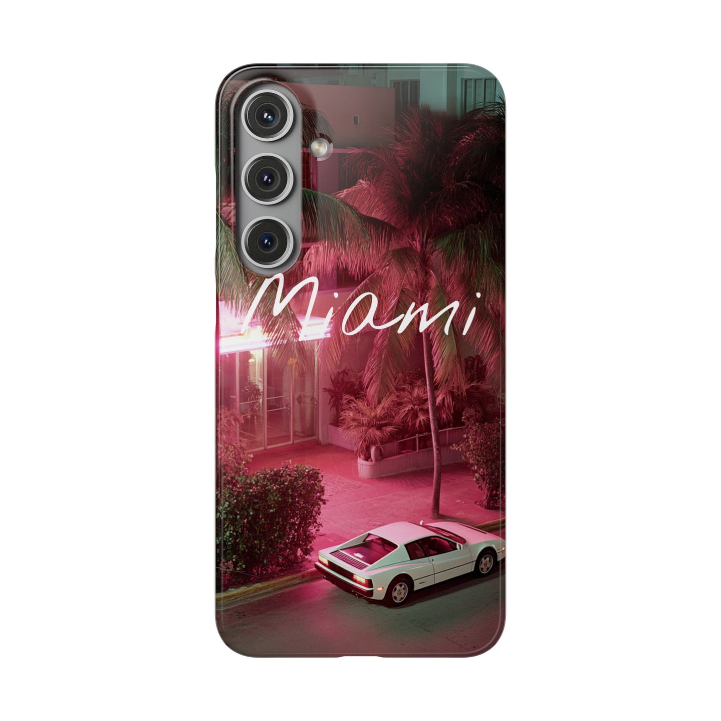 Miami Vibes Snap Case, Tropical Phone Cover, Summer Accessory, Gift for Travel Lovers, Neon Aesthetic, Beach-themed Tech